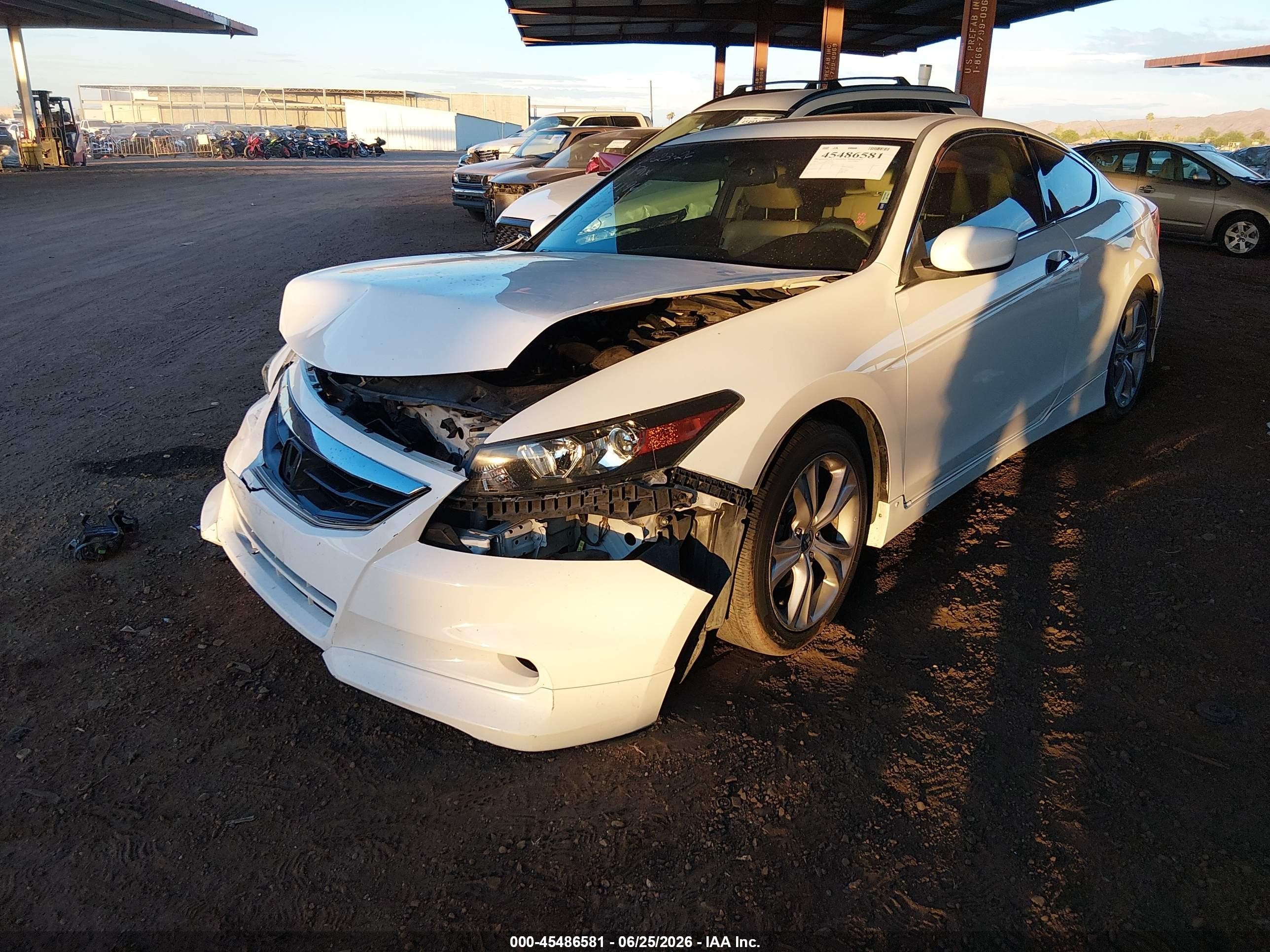 2012 Honda Accord 3.5 Ex-l White vin: 1HGCS2B89CA003680
