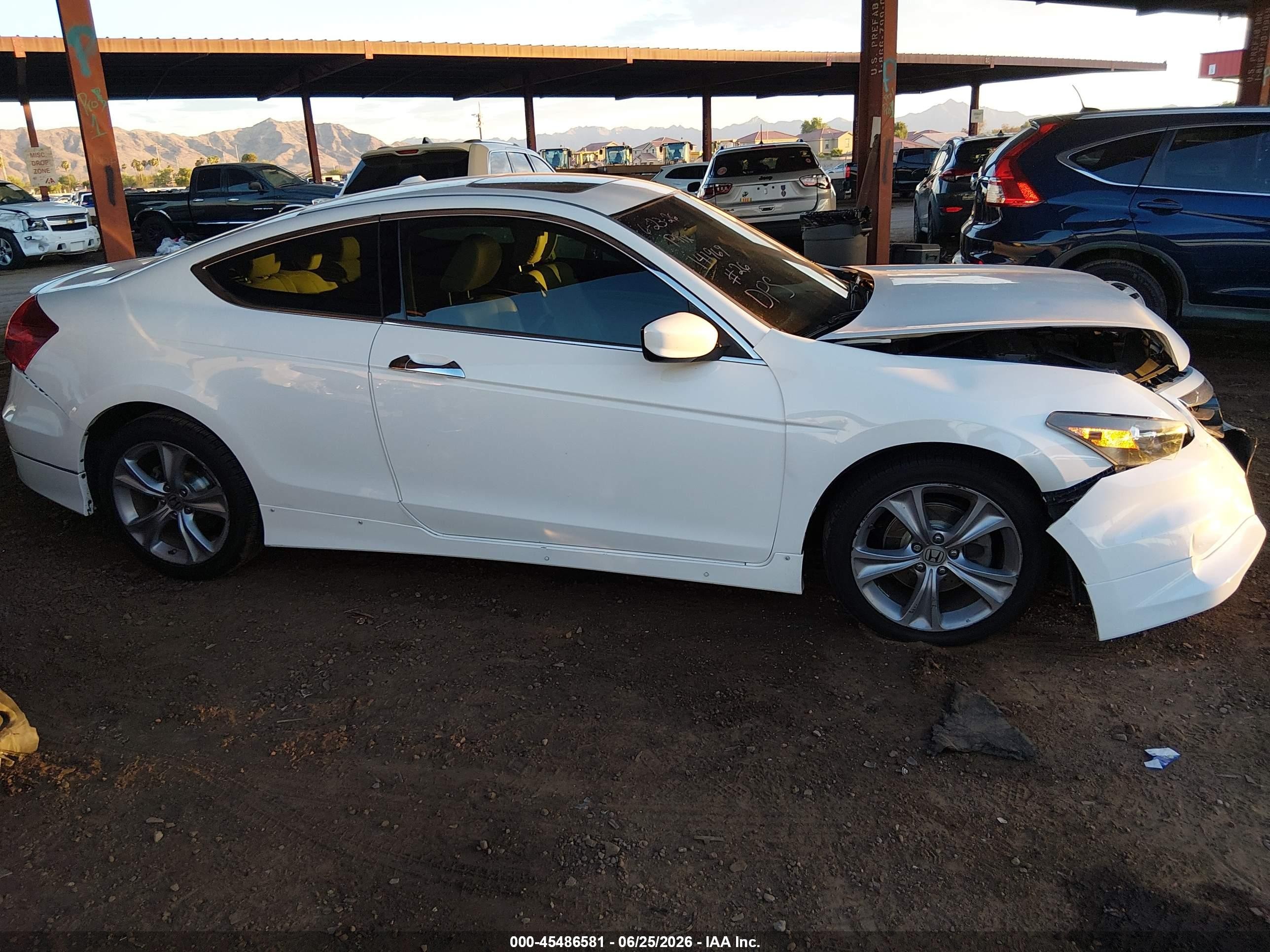 2012 Honda Accord 3.5 Ex-l White vin: 1HGCS2B89CA003680