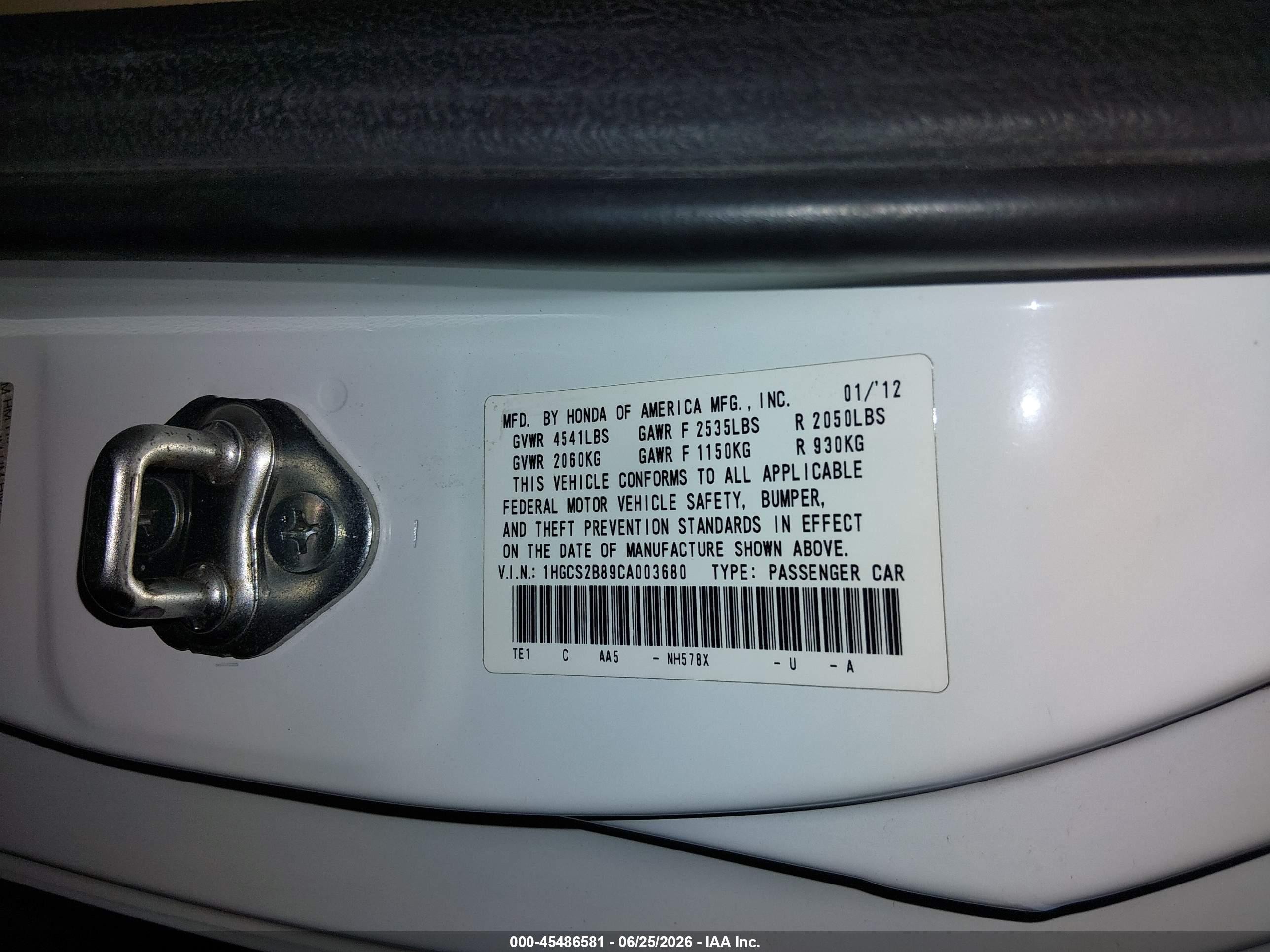 2012 Honda Accord 3.5 Ex-l White vin: 1HGCS2B89CA003680