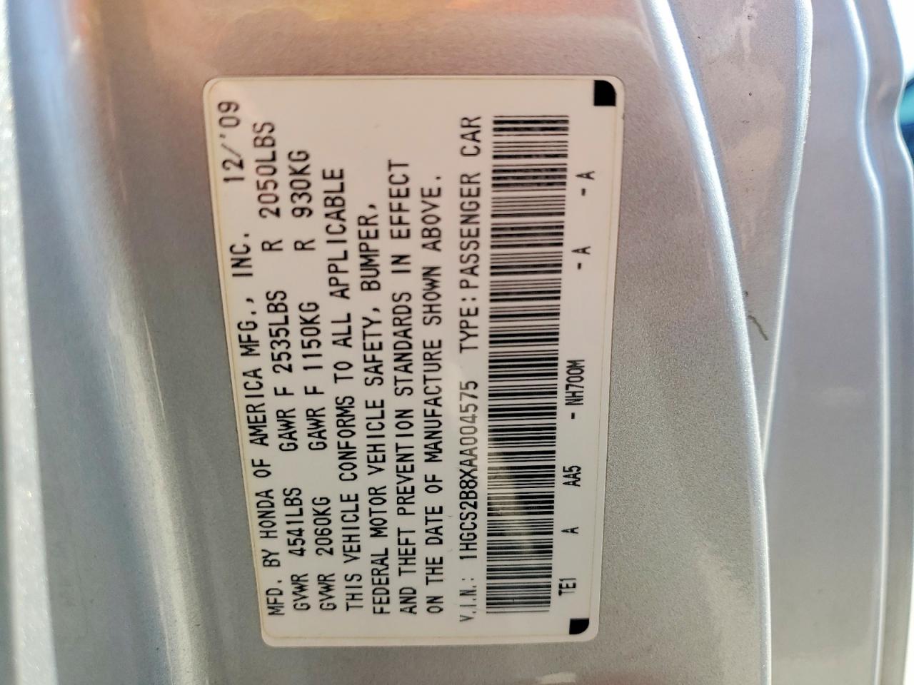 2010 Honda Accord Exl Silver vin: 1HGCS2B8XAA004575