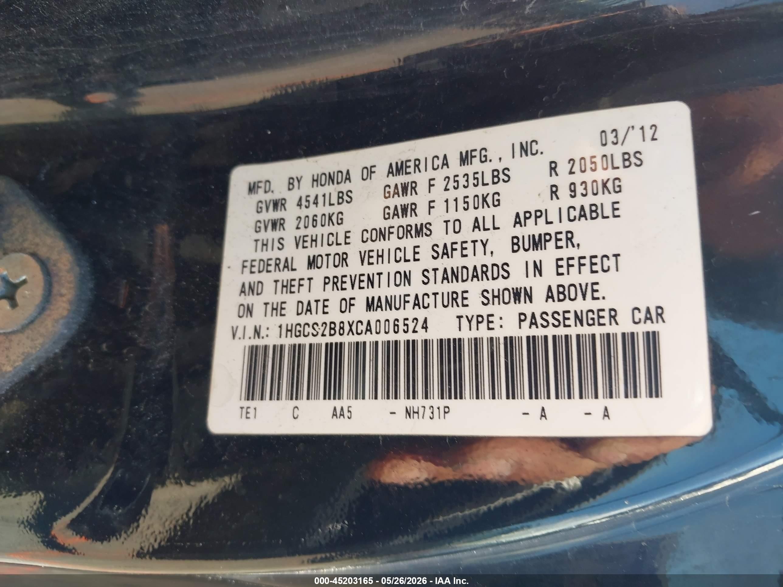 2012 Honda Accord 3.5 Ex-l Black vin: 1HGCS2B8XCA006524