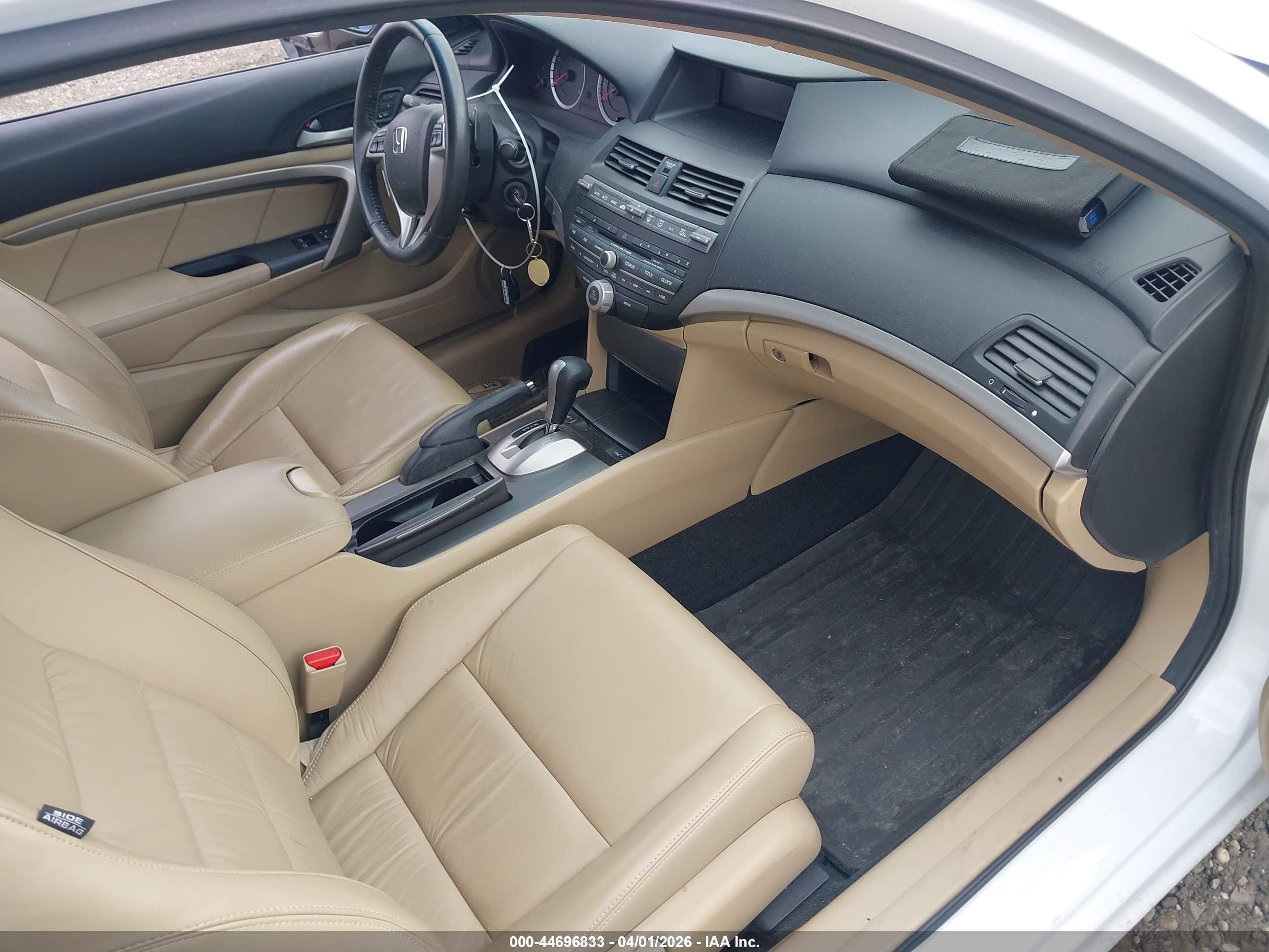 2012 Honda Accord 3.5 Ex-l White vin: 1HGCS2B8XCA007396