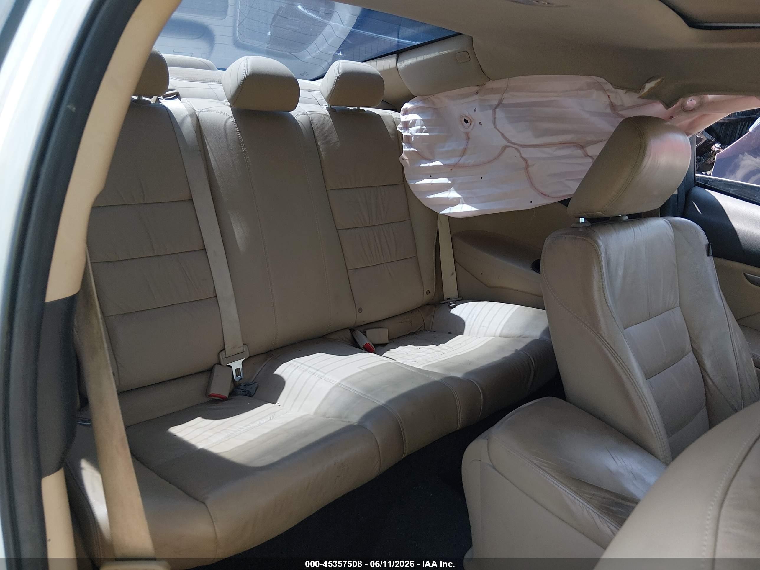 2012 Honda Accord 3.5 Ex-l White vin: 1HGCS2B8XCA009147