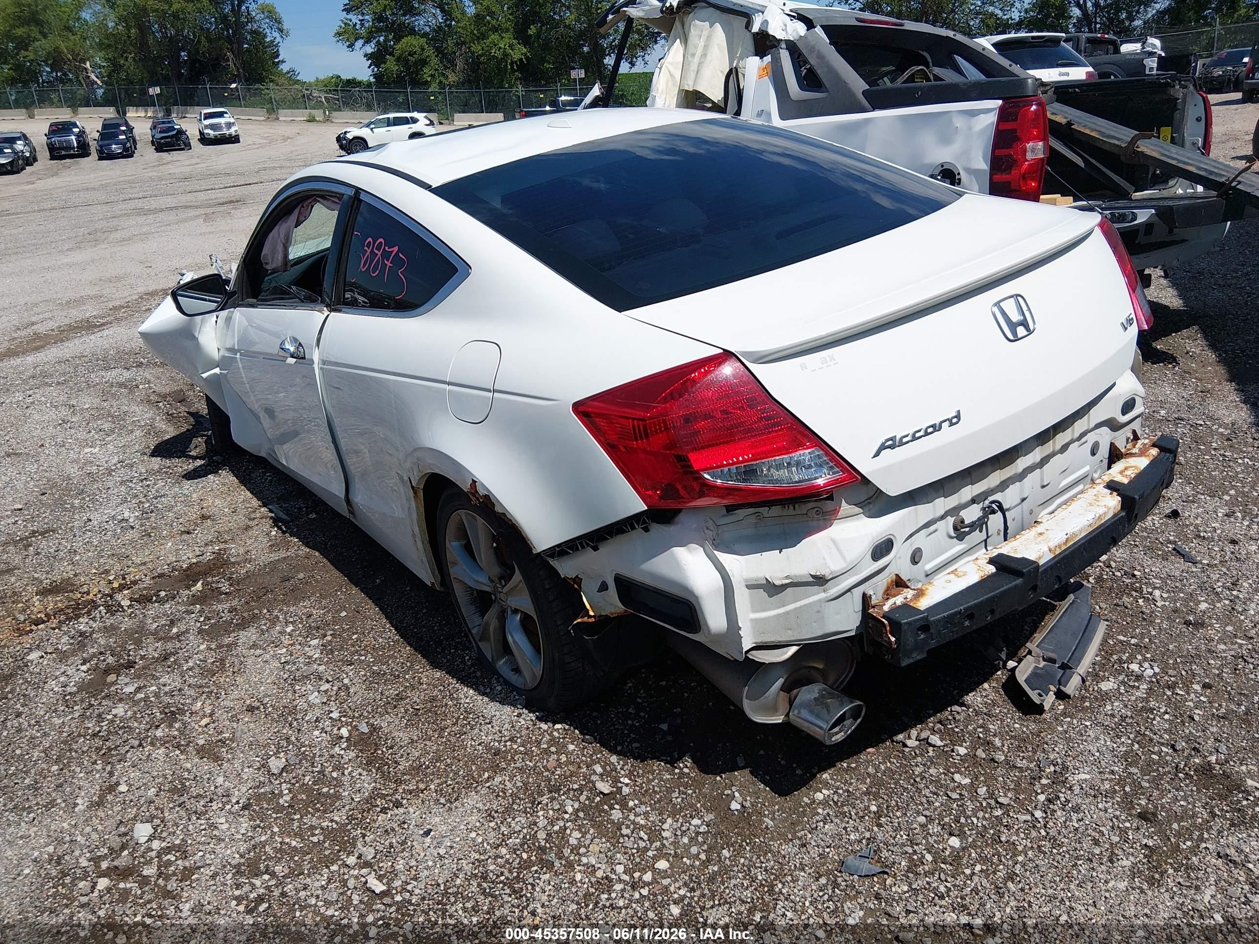 2012 Honda Accord 3.5 Ex-l White vin: 1HGCS2B8XCA009147