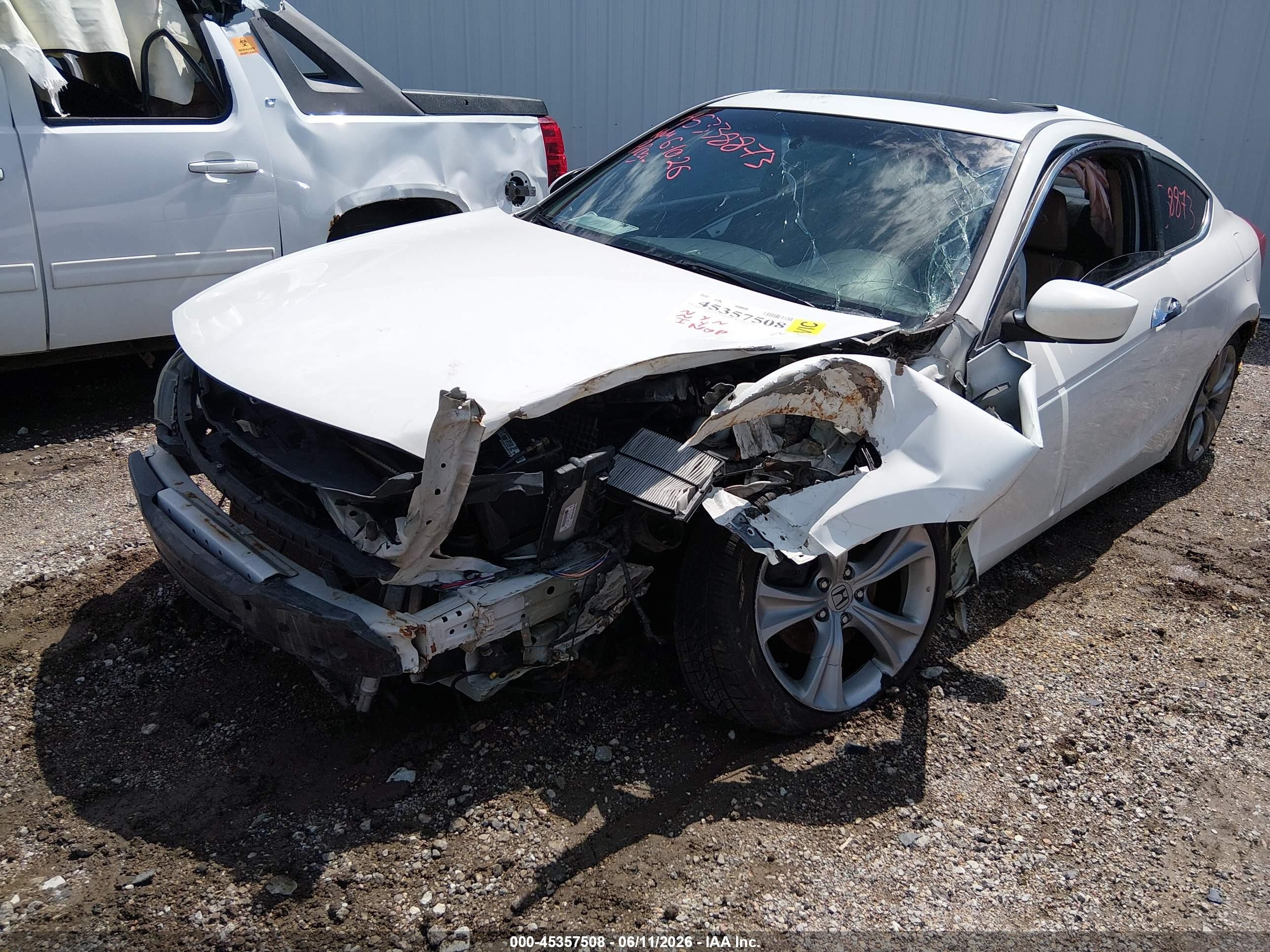2012 Honda Accord 3.5 Ex-l White vin: 1HGCS2B8XCA009147