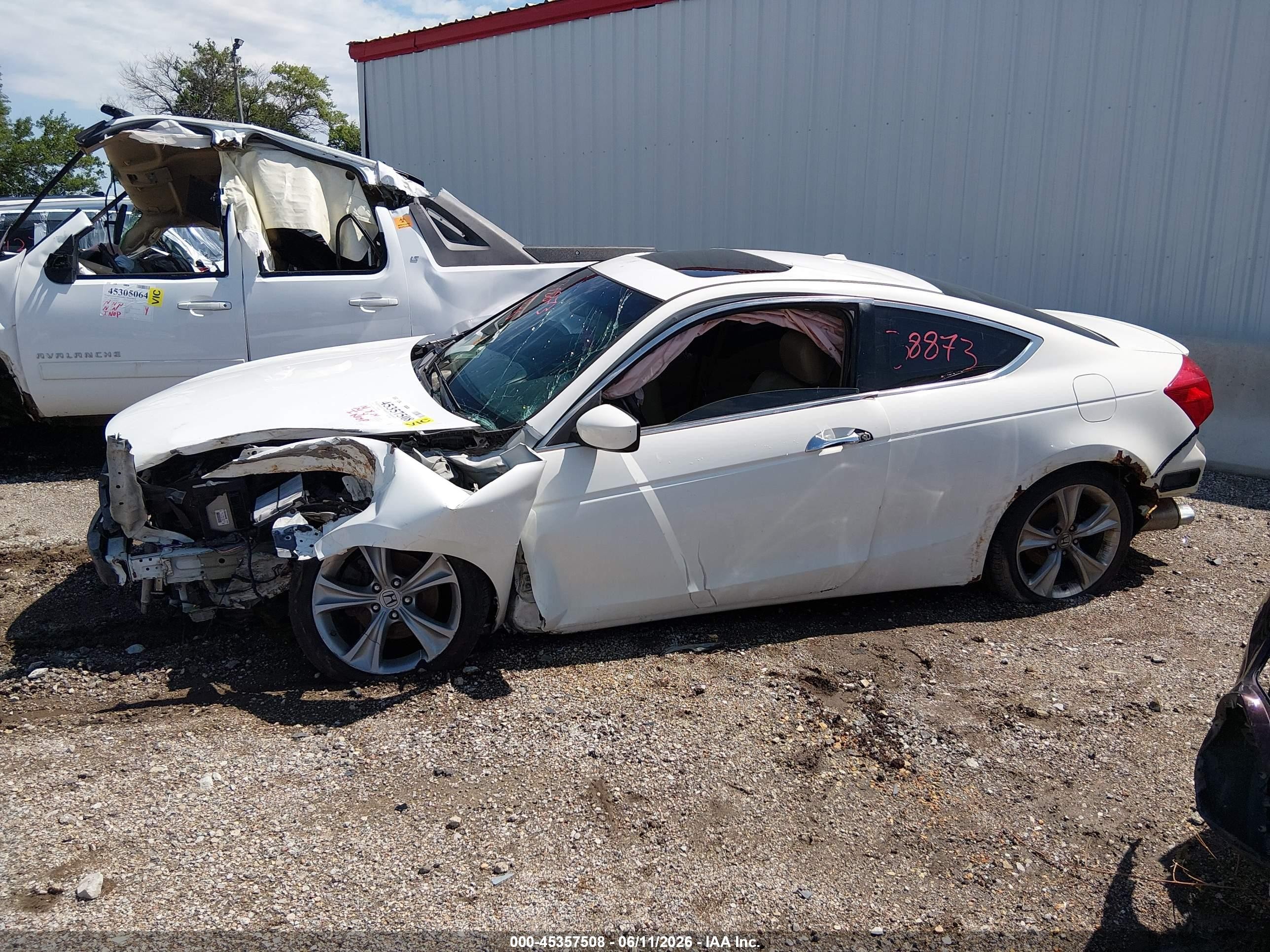 2012 Honda Accord 3.5 Ex-l White vin: 1HGCS2B8XCA009147