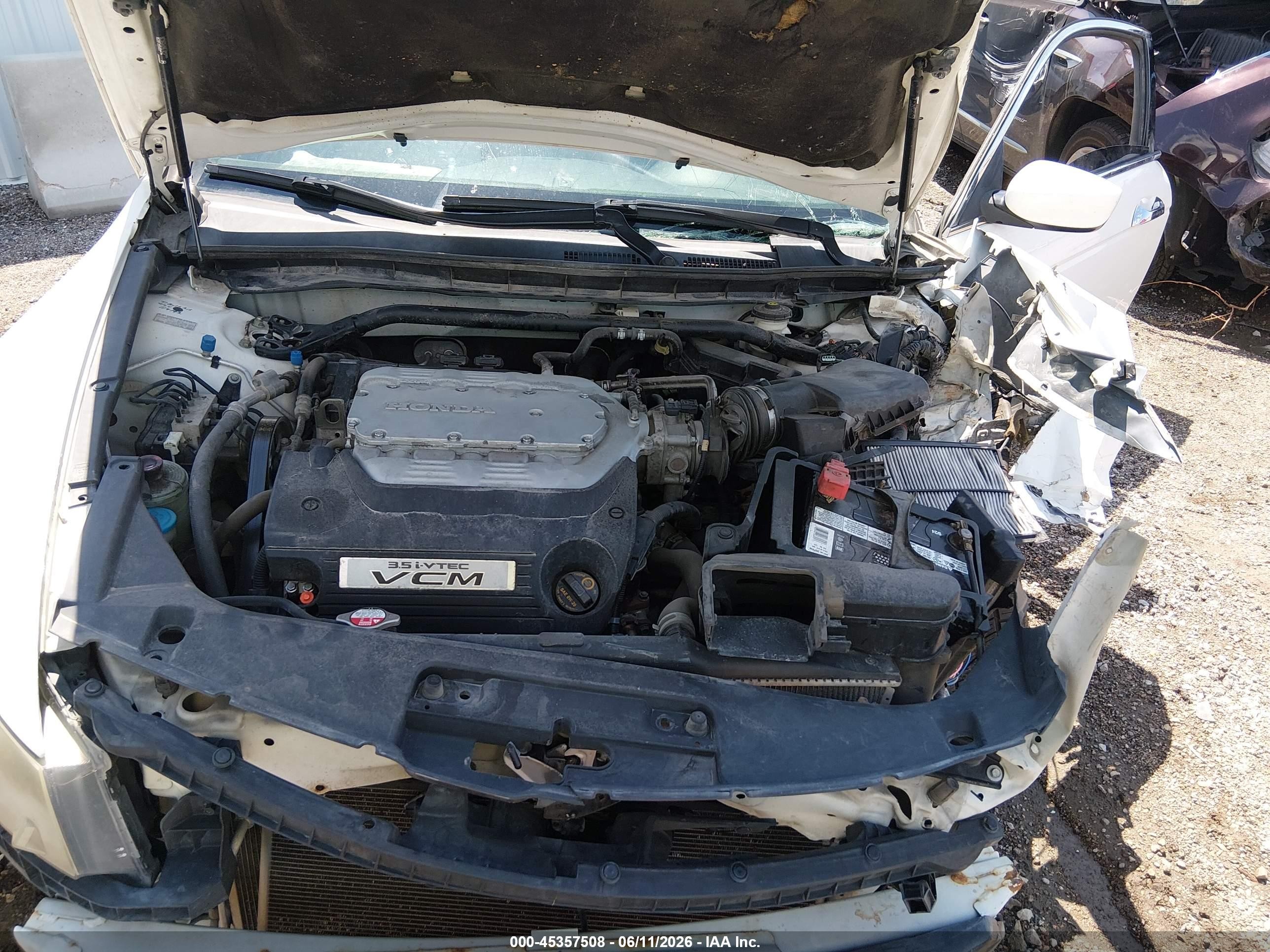 2012 Honda Accord 3.5 Ex-l White vin: 1HGCS2B8XCA009147