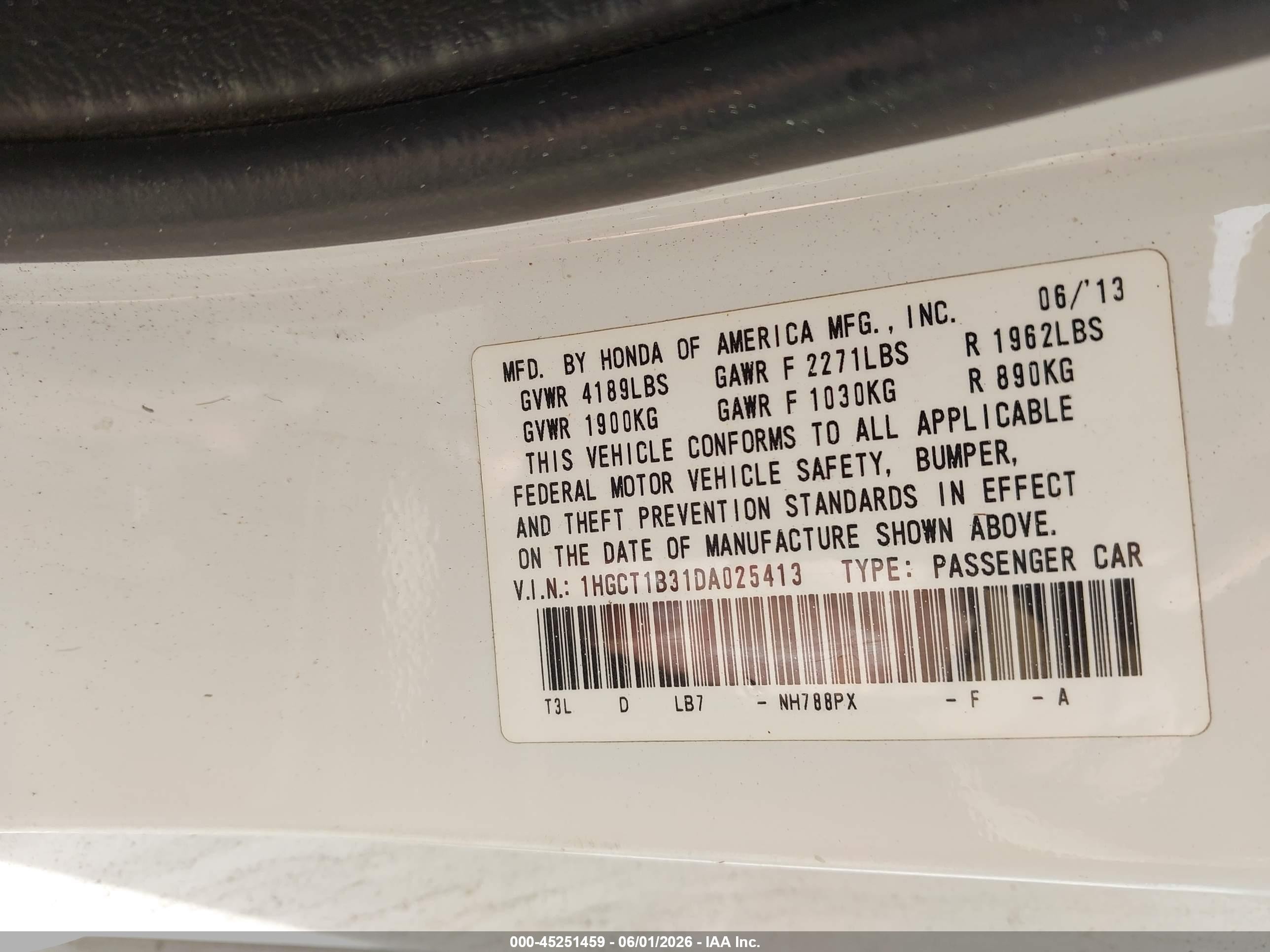 2013 Honda Accord Lx-s White vin: 1HGCT1B31DA025413