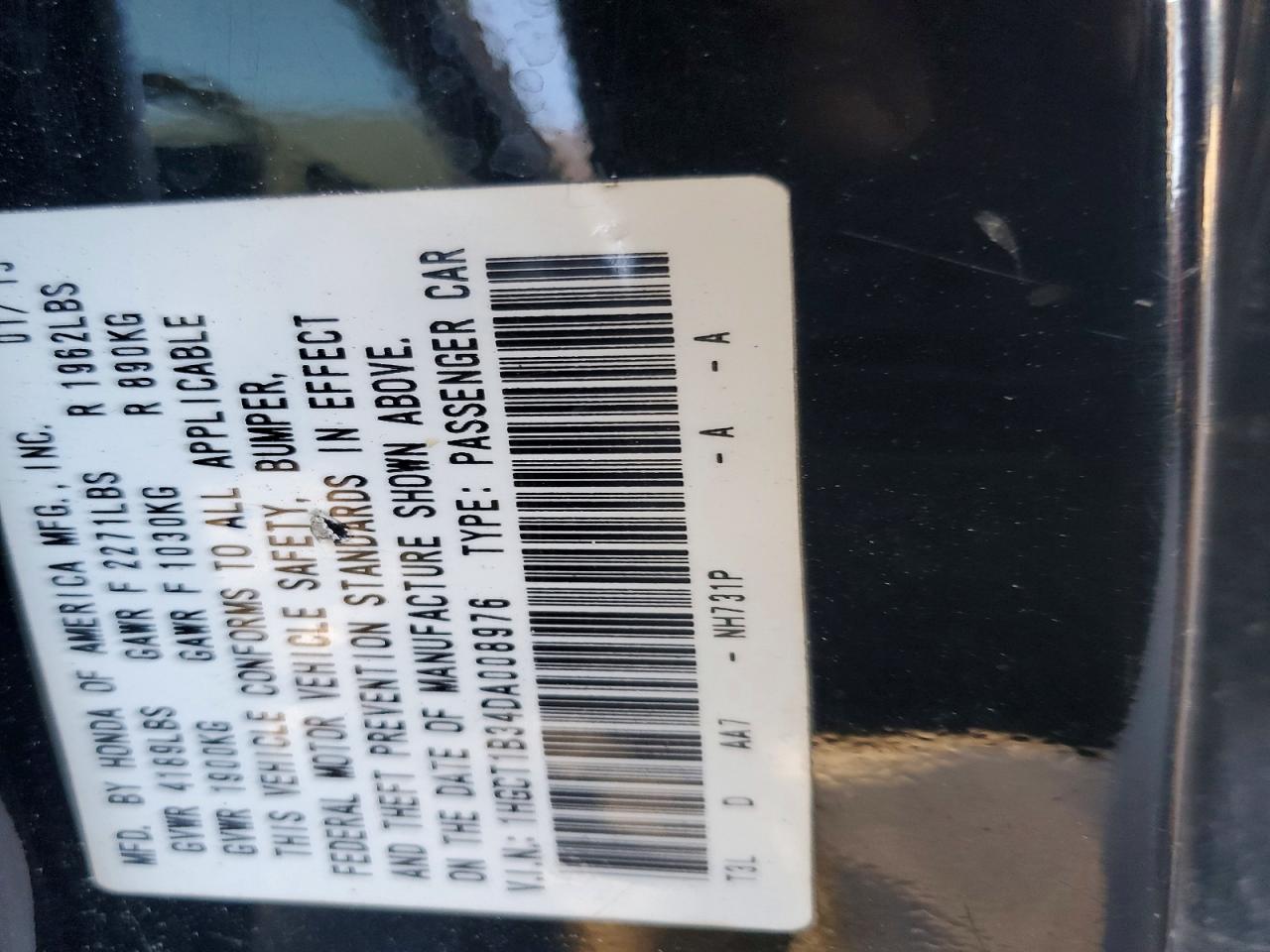 2013 Honda Accord Lx-s Black vin: 1HGCT1B34DA008976
