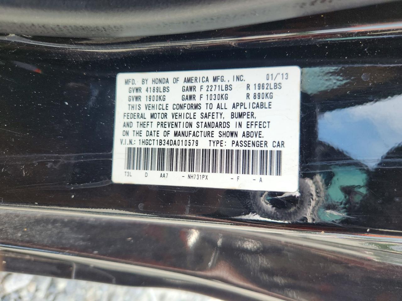 2013 Honda Accord Lx-s Черный vin: 1HGCT1B34DA010579