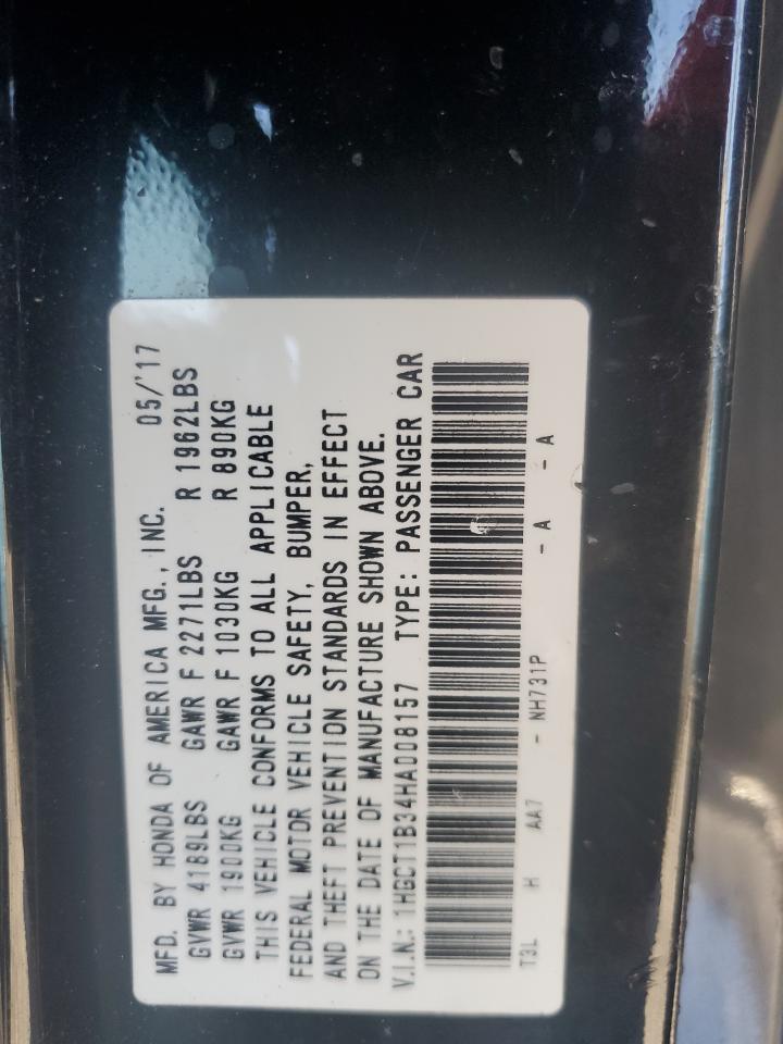 2017 Honda Accord Lx-s Black vin: 1HGCT1B34HA008157