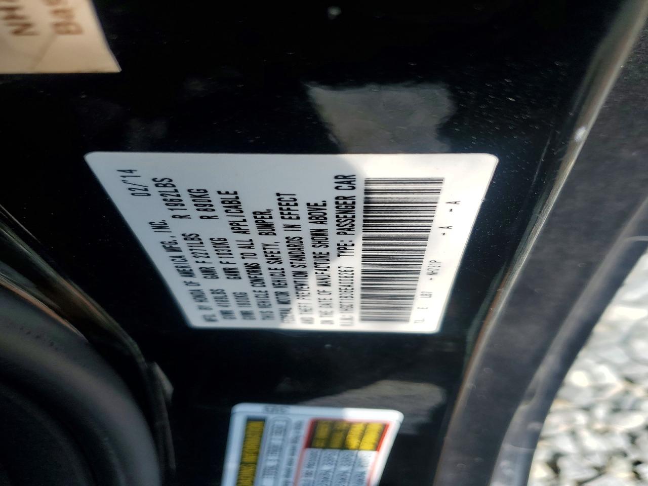 2014 Honda Accord Lx-s Черный vin: 1HGCT1B36EA008267