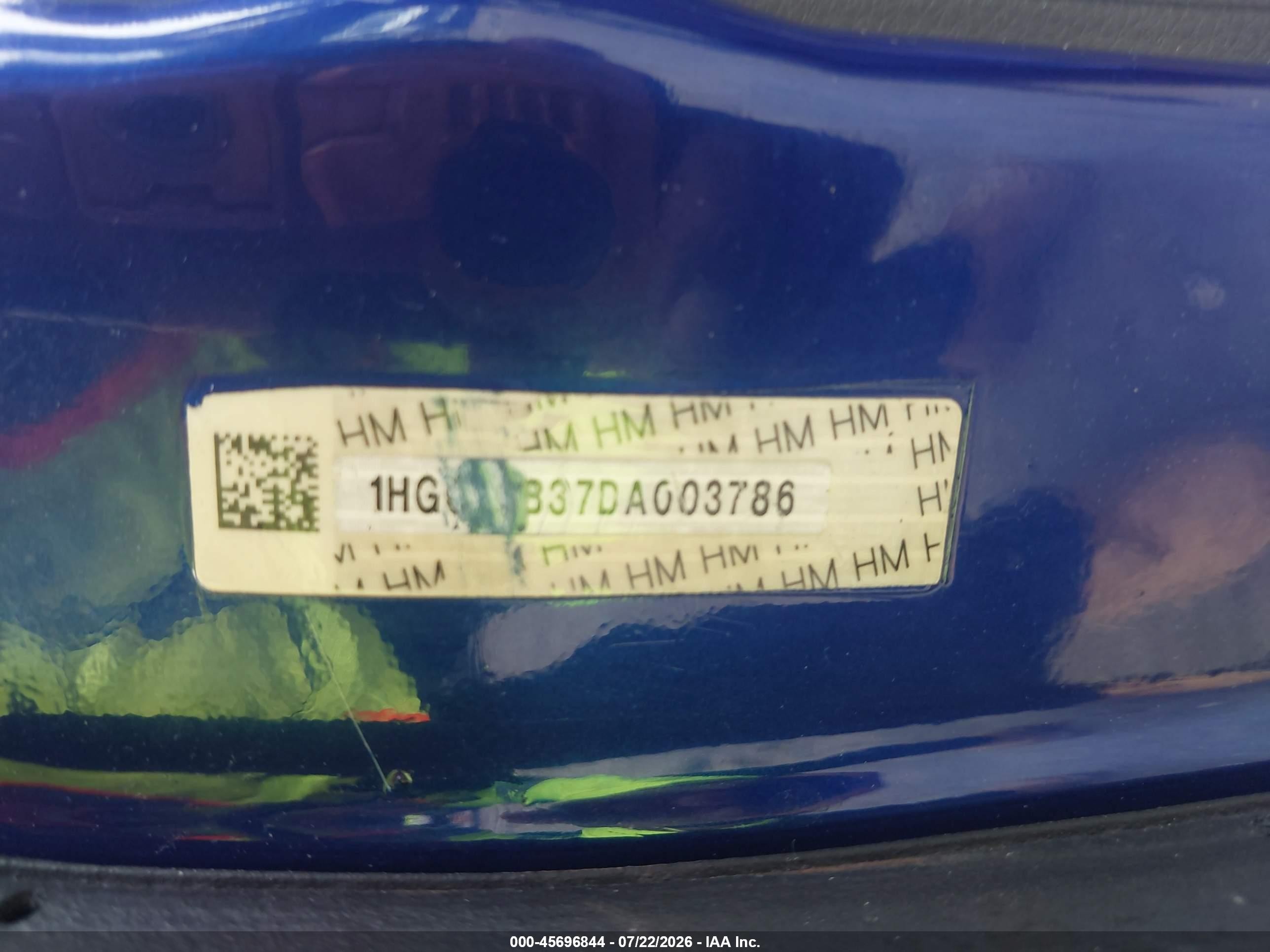 2013 Honda Accord Lx-s Blue vin: 1HGCT1B37DA003786