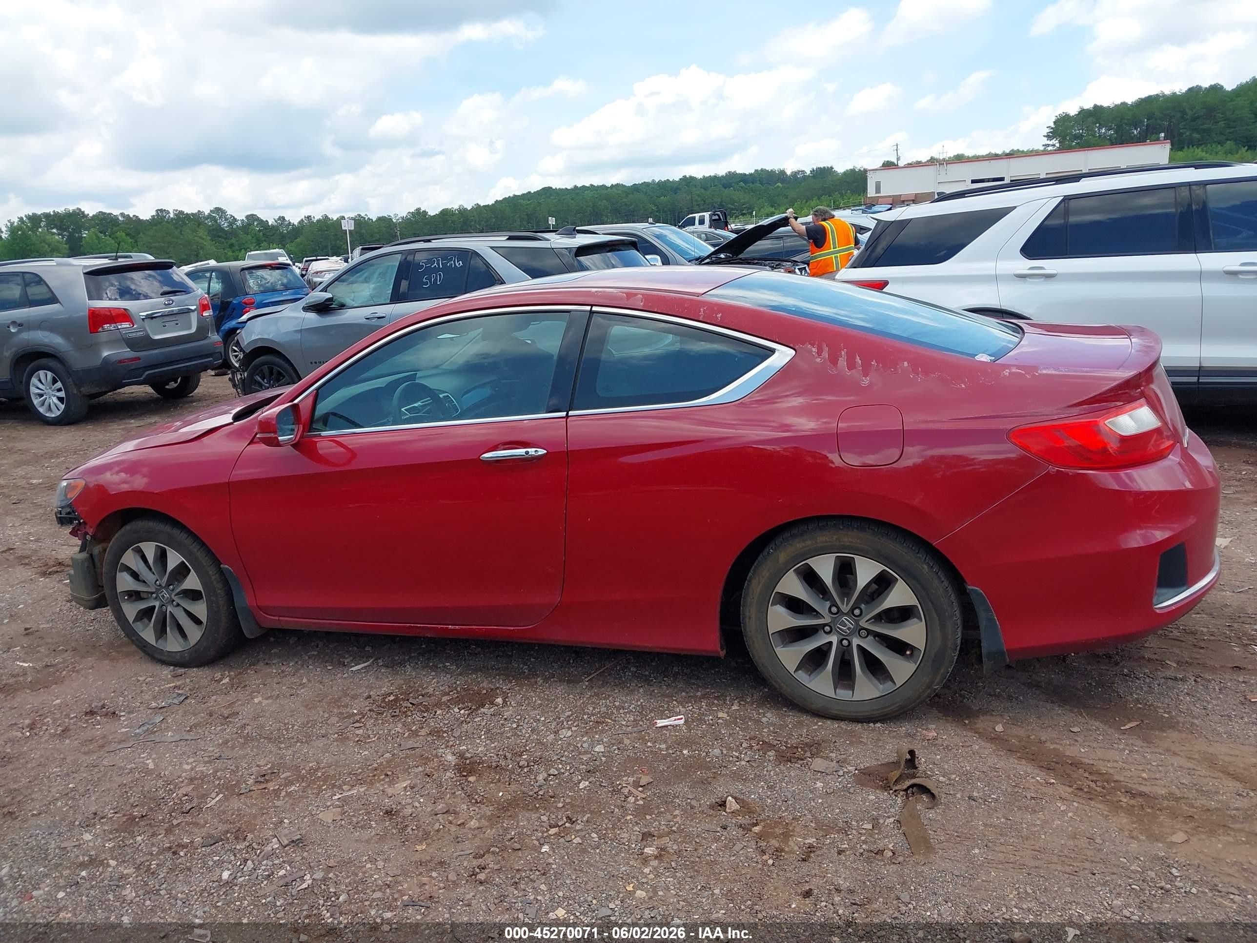 2015 Honda Accord Ex Red vin: 1HGCT1B70FA000914