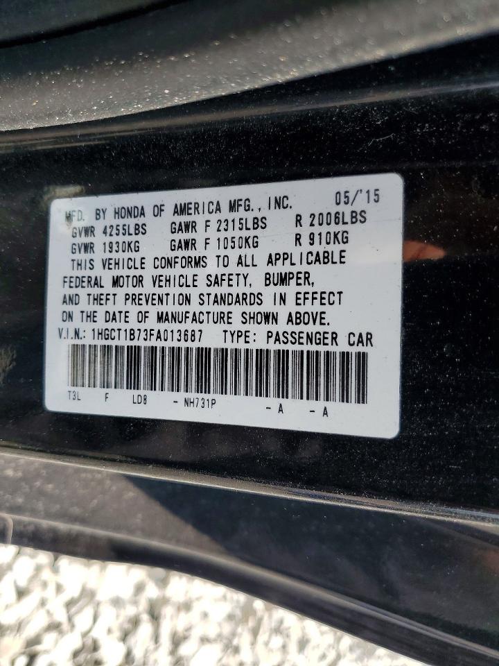 2015 Honda Accord Ex Black vin: 1HGCT1B73FA013687