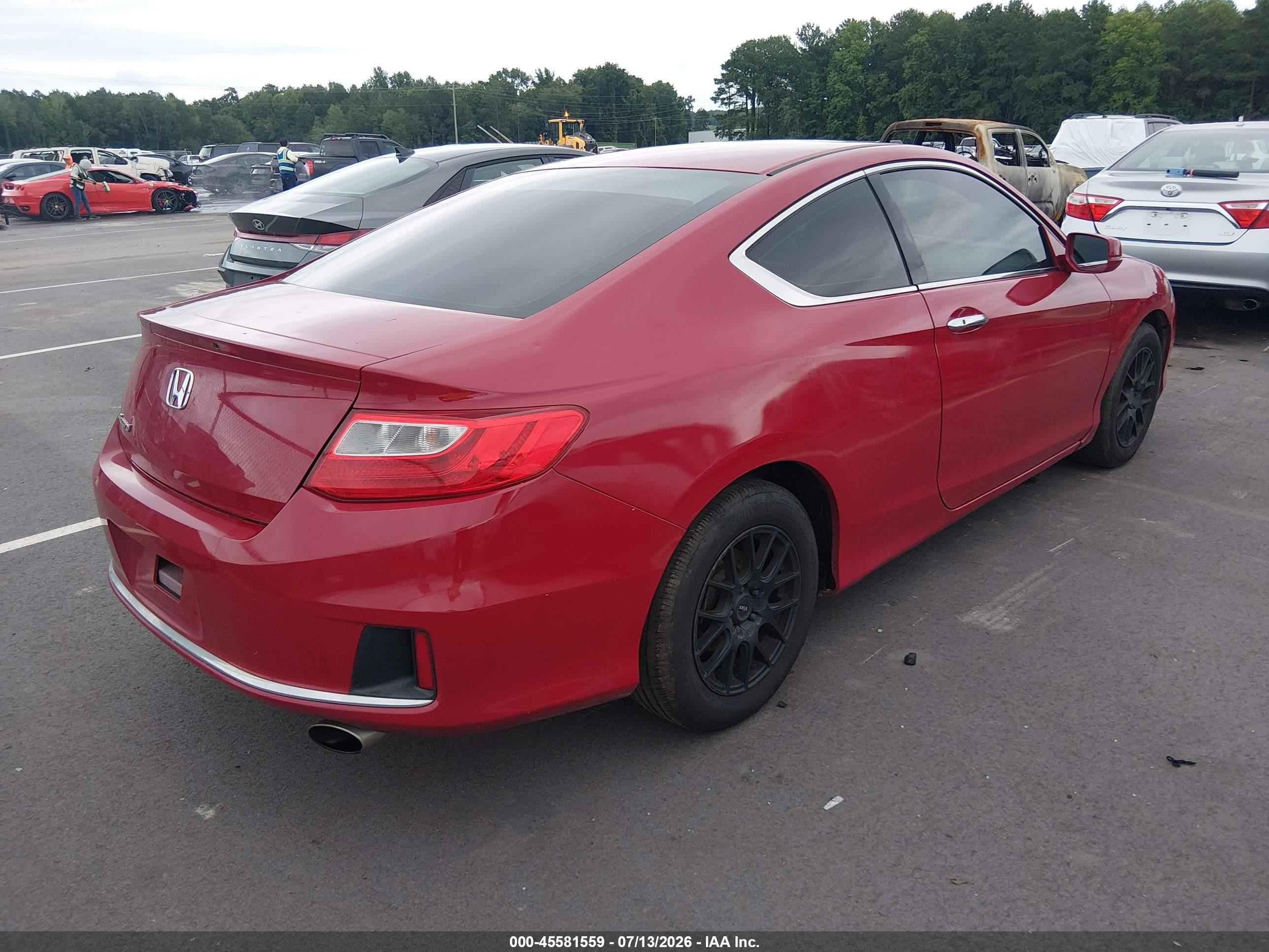 2013 Honda Accord Ex Red vin: 1HGCT1B76DA022106