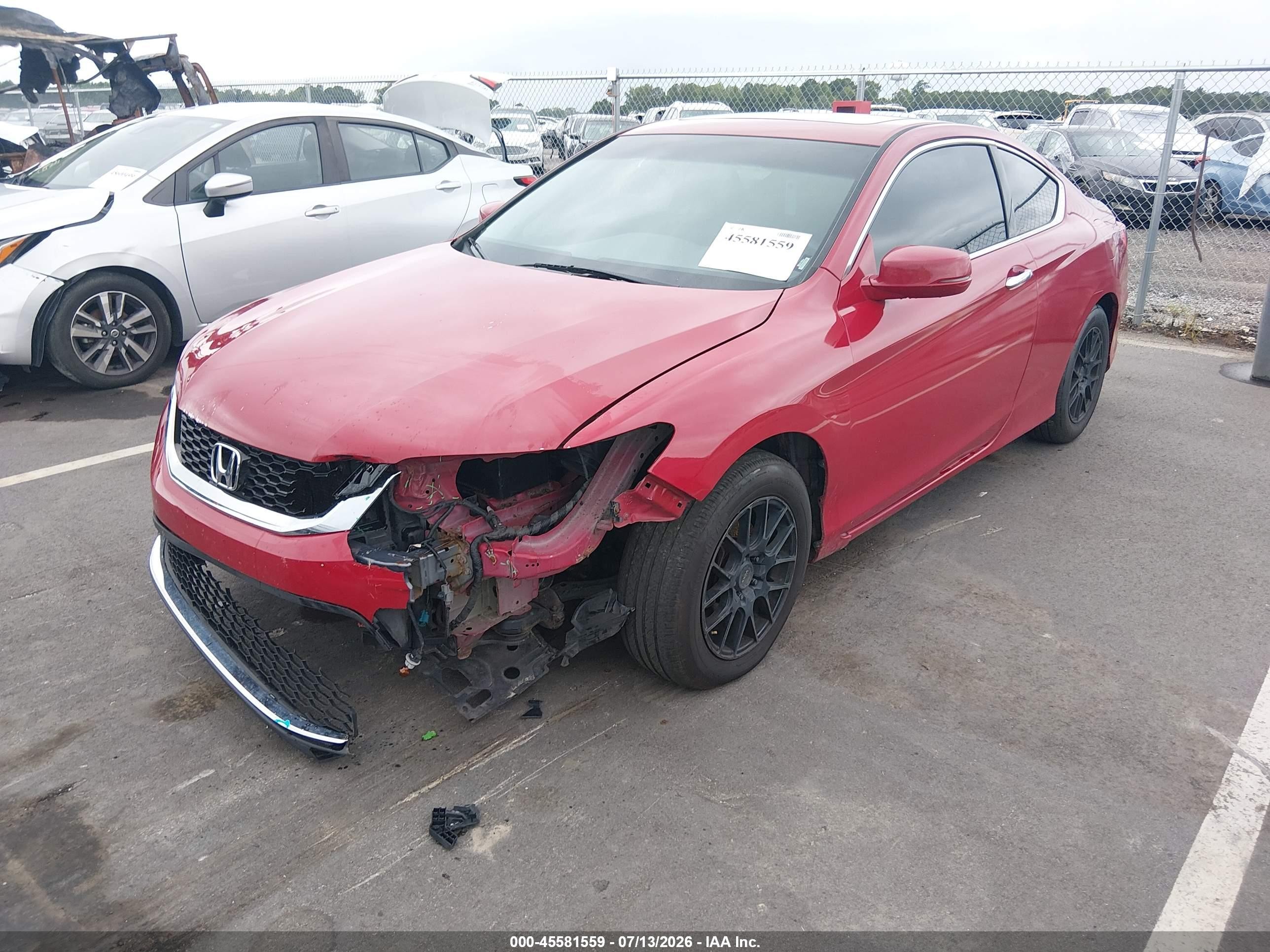2013 Honda Accord Ex Red vin: 1HGCT1B76DA022106