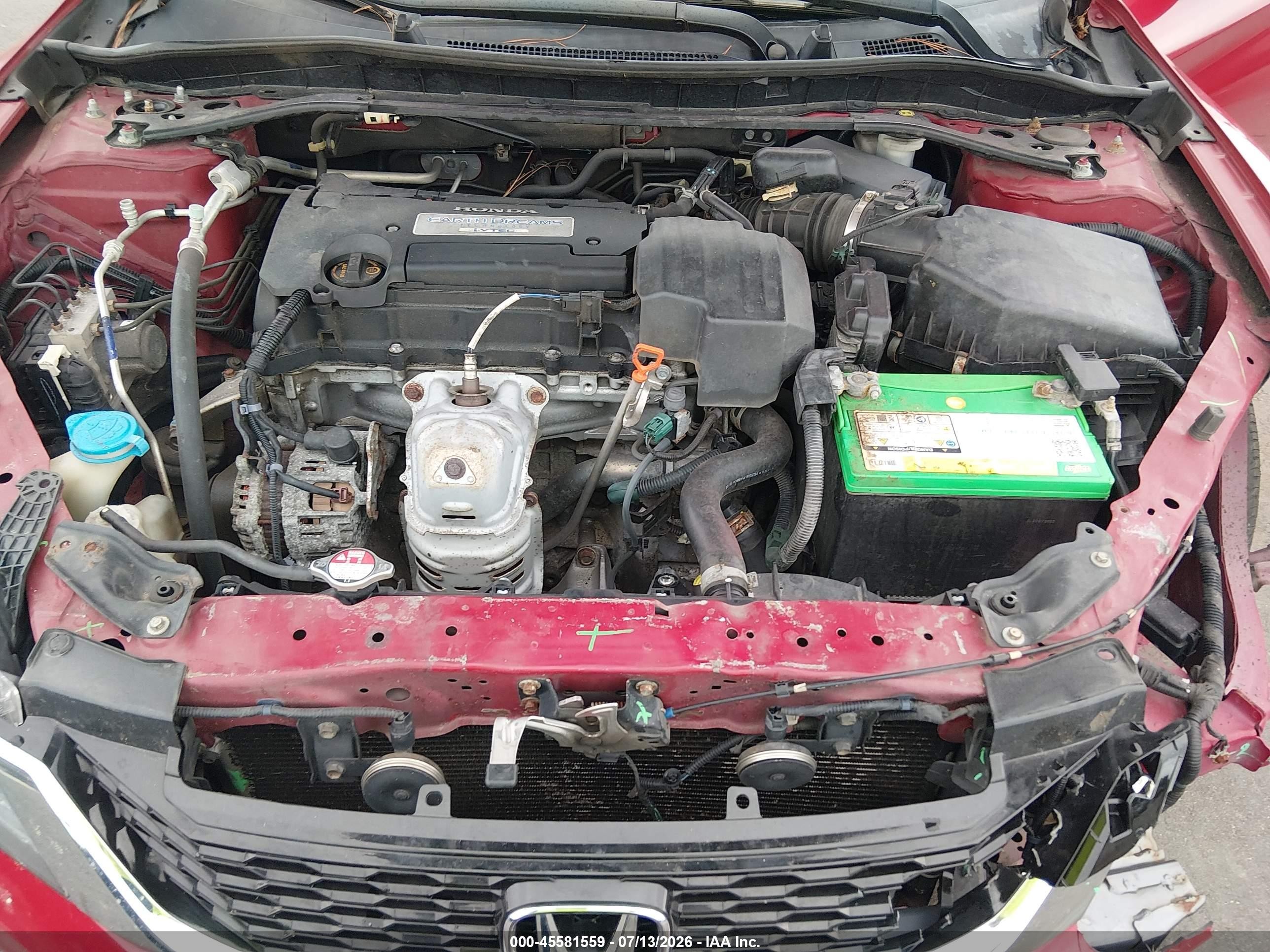 2013 Honda Accord Ex Red vin: 1HGCT1B76DA022106