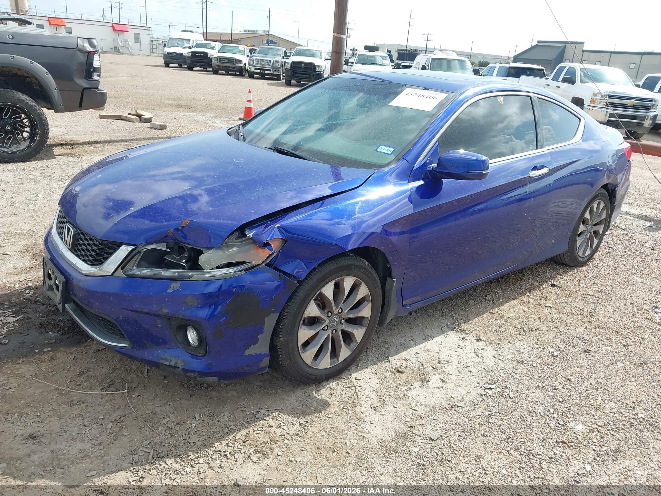 2014 Honda Accord Ex Blue vin: 1HGCT1B76EA011690
