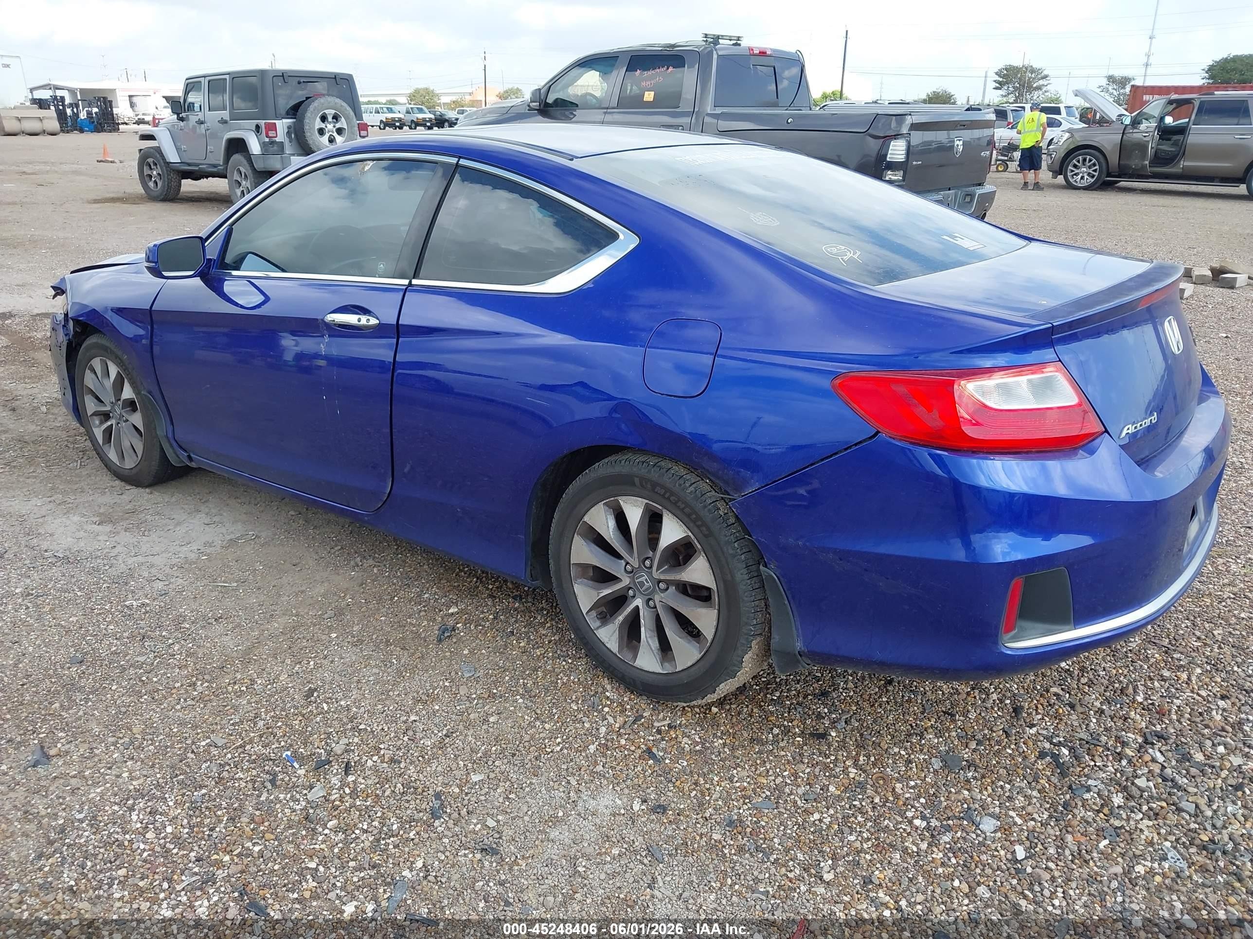 2014 Honda Accord Ex Blue vin: 1HGCT1B76EA011690