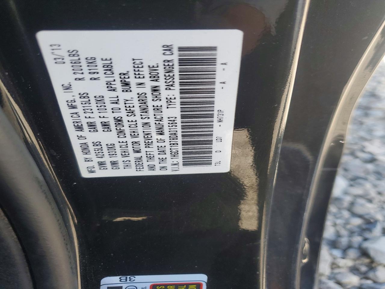 2013 Honda Accord Ex Black vin: 1HGCT1B78DA015643