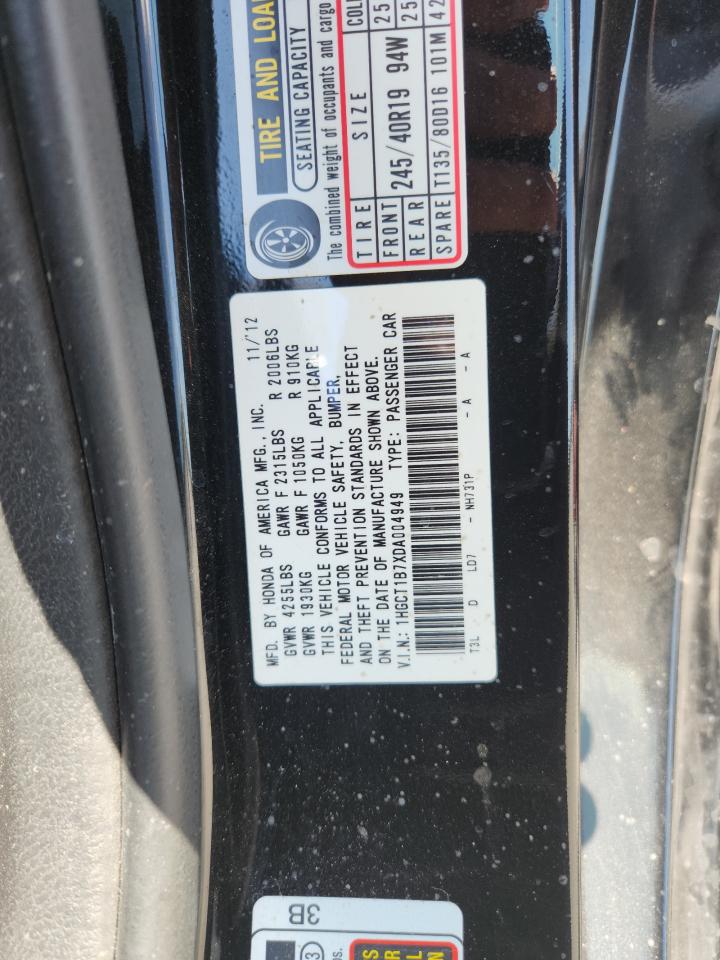2013 Honda Accord Gray vin: 1HGCT1B7XDA004949