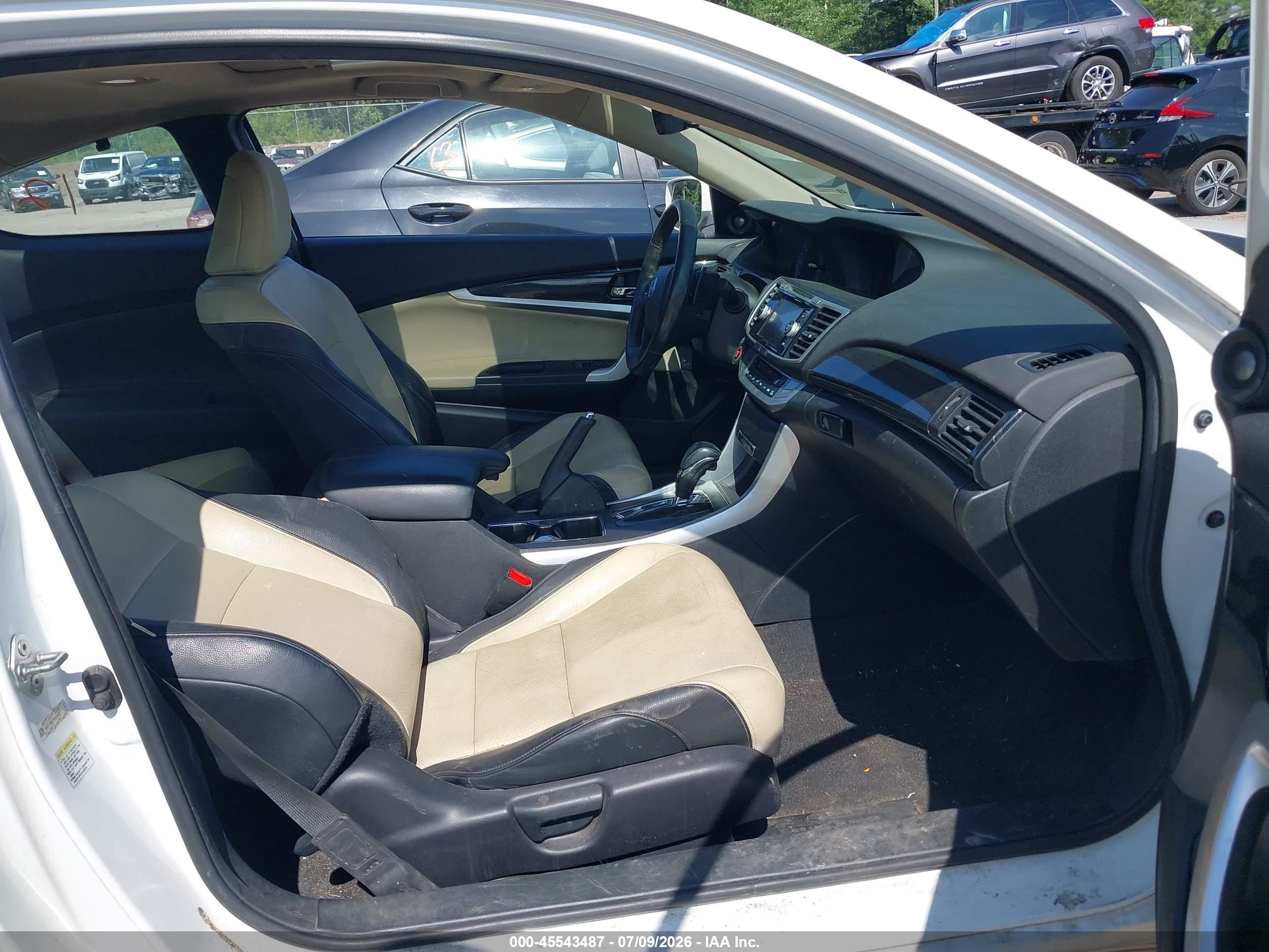 2014 Honda Accord Ex-l White vin: 1HGCT1B80EA004937