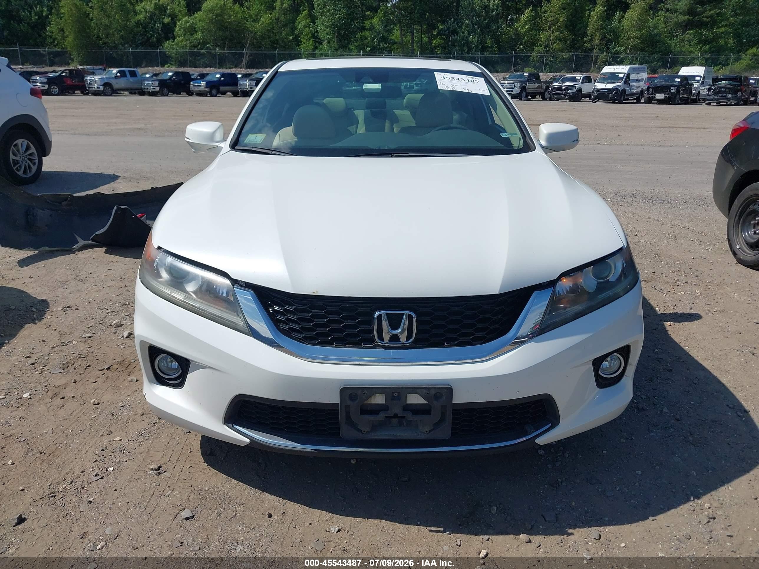 2014 Honda Accord Ex-l White vin: 1HGCT1B80EA004937