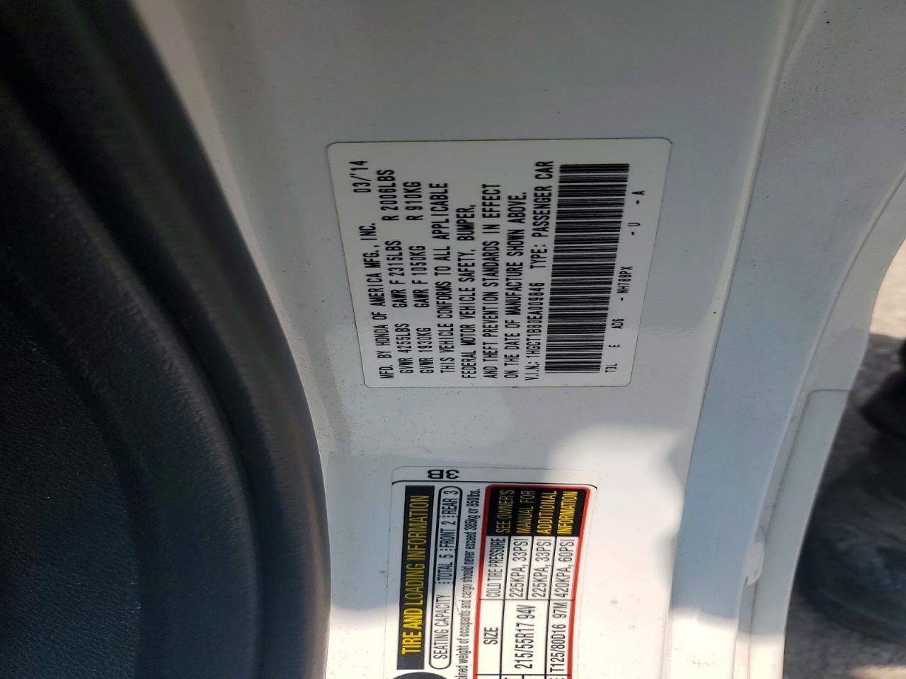 2014 Honda Accord Exl White vin: 1HGCT1B80EA009846