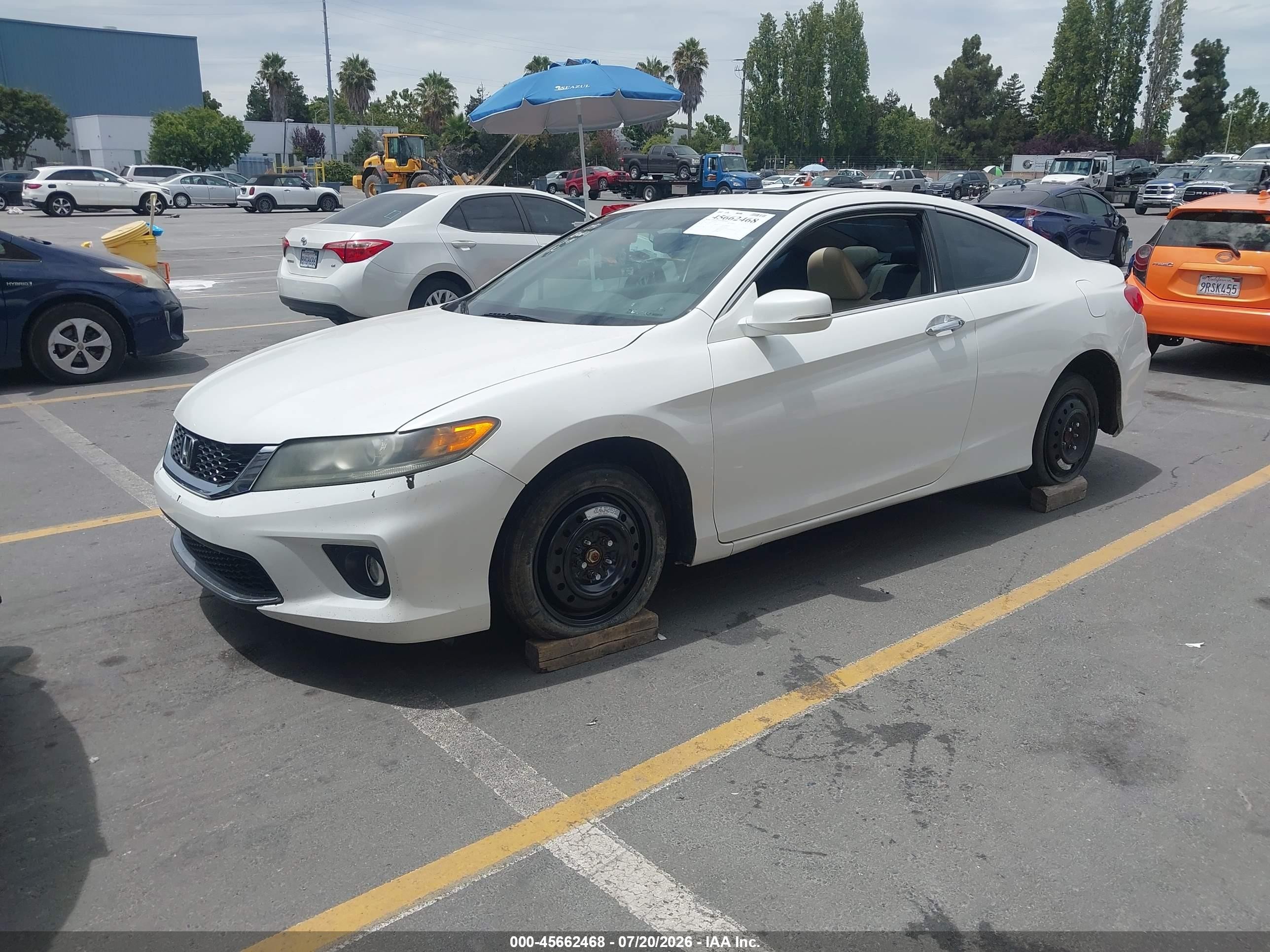 2015 Honda Accord Ex-l White vin: 1HGCT1B80FA012070