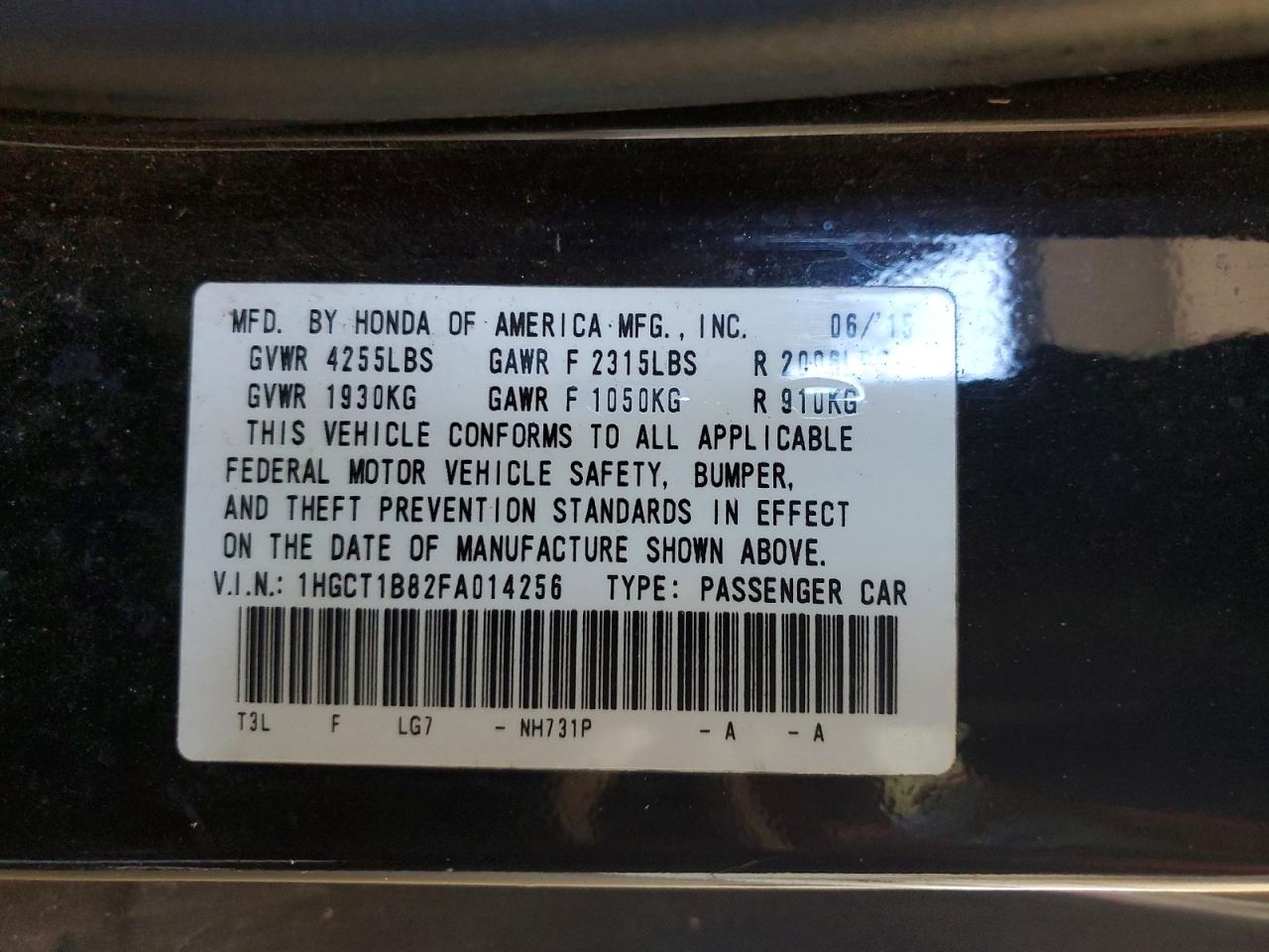 2015 Honda Accord Exl Black vin: 1HGCT1B82FA014256