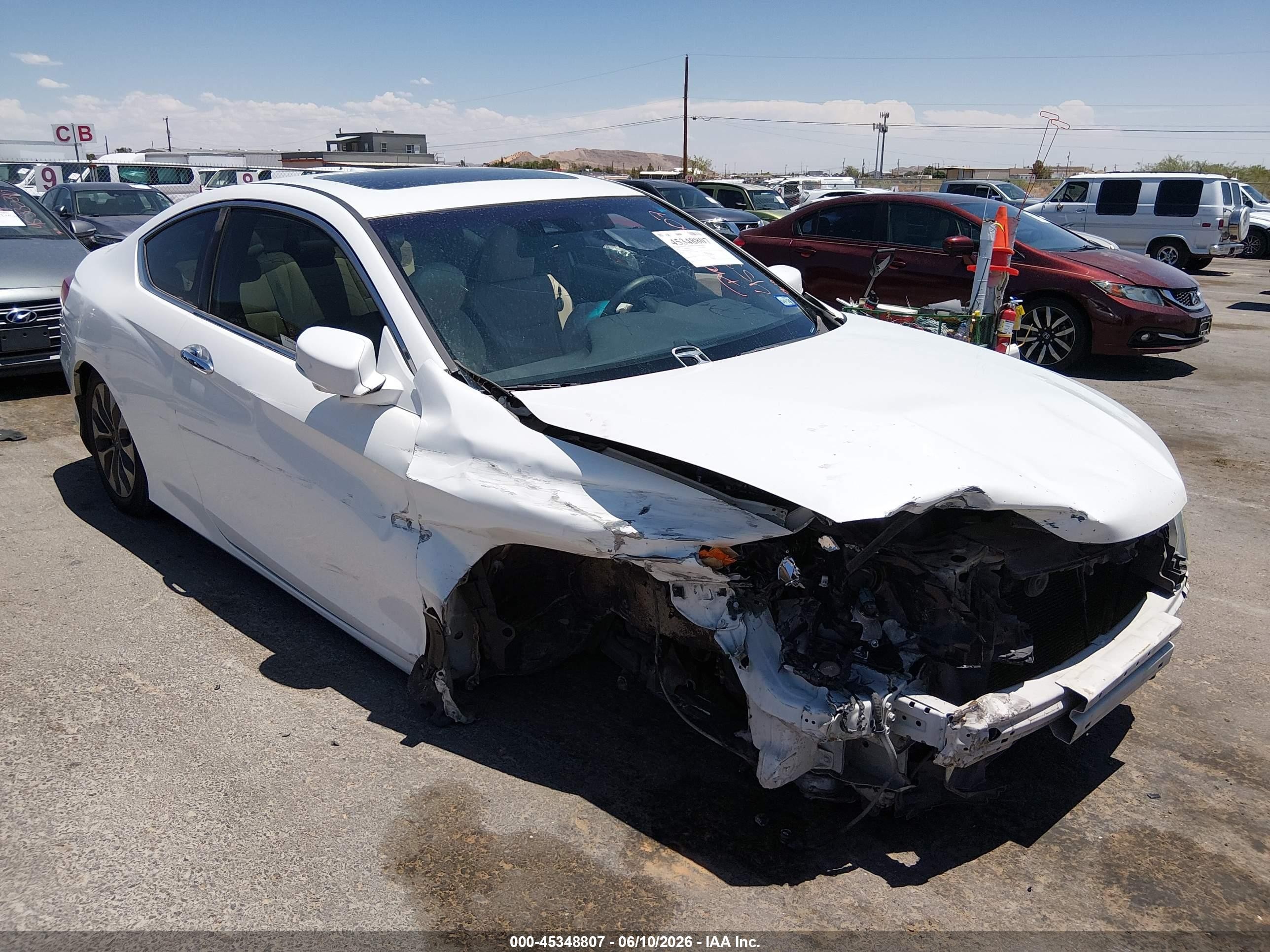 2013 Honda Accord Ex-l White vin: 1HGCT1B83DA005675