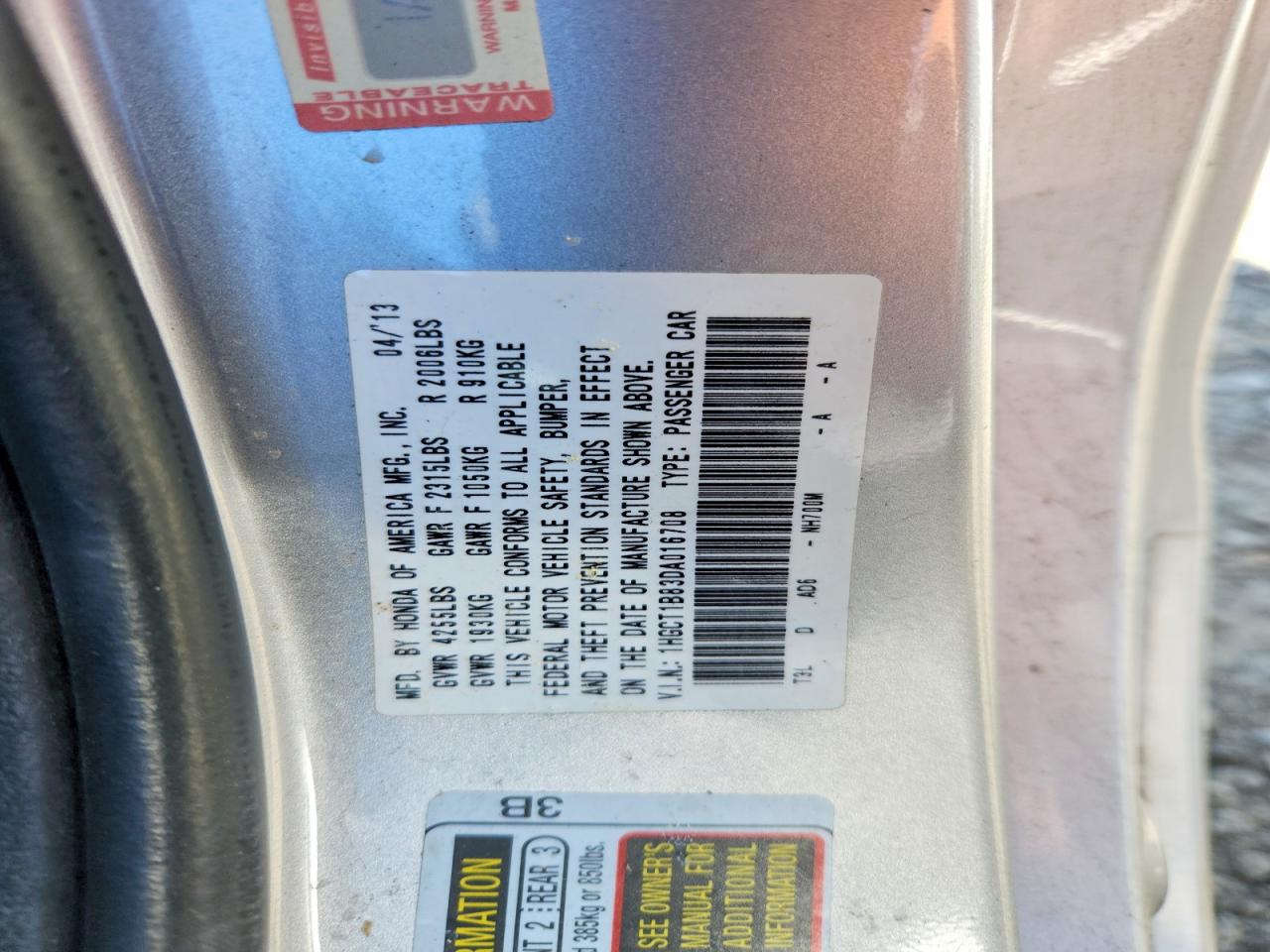 2013 Honda Accord Exl Серебряный vin: 1HGCT1B83DA016708