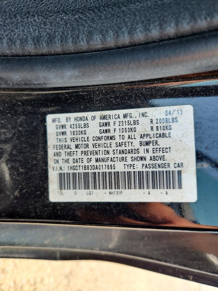 2013 Honda Accord Exl Black vin: 1HGCT1B83DA017695