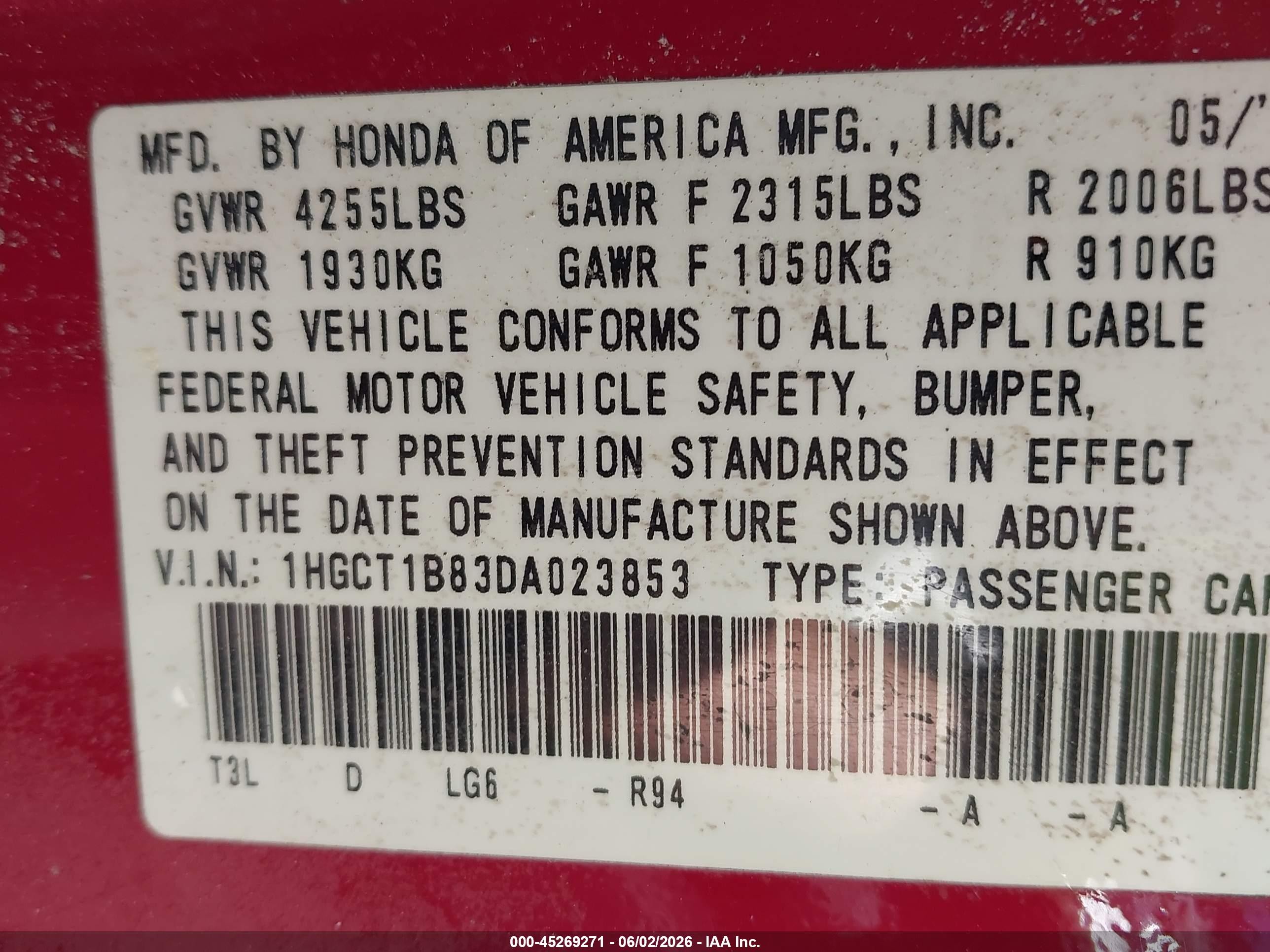 2013 Honda Accord Ex-l Red vin: 1HGCT1B83DA023853