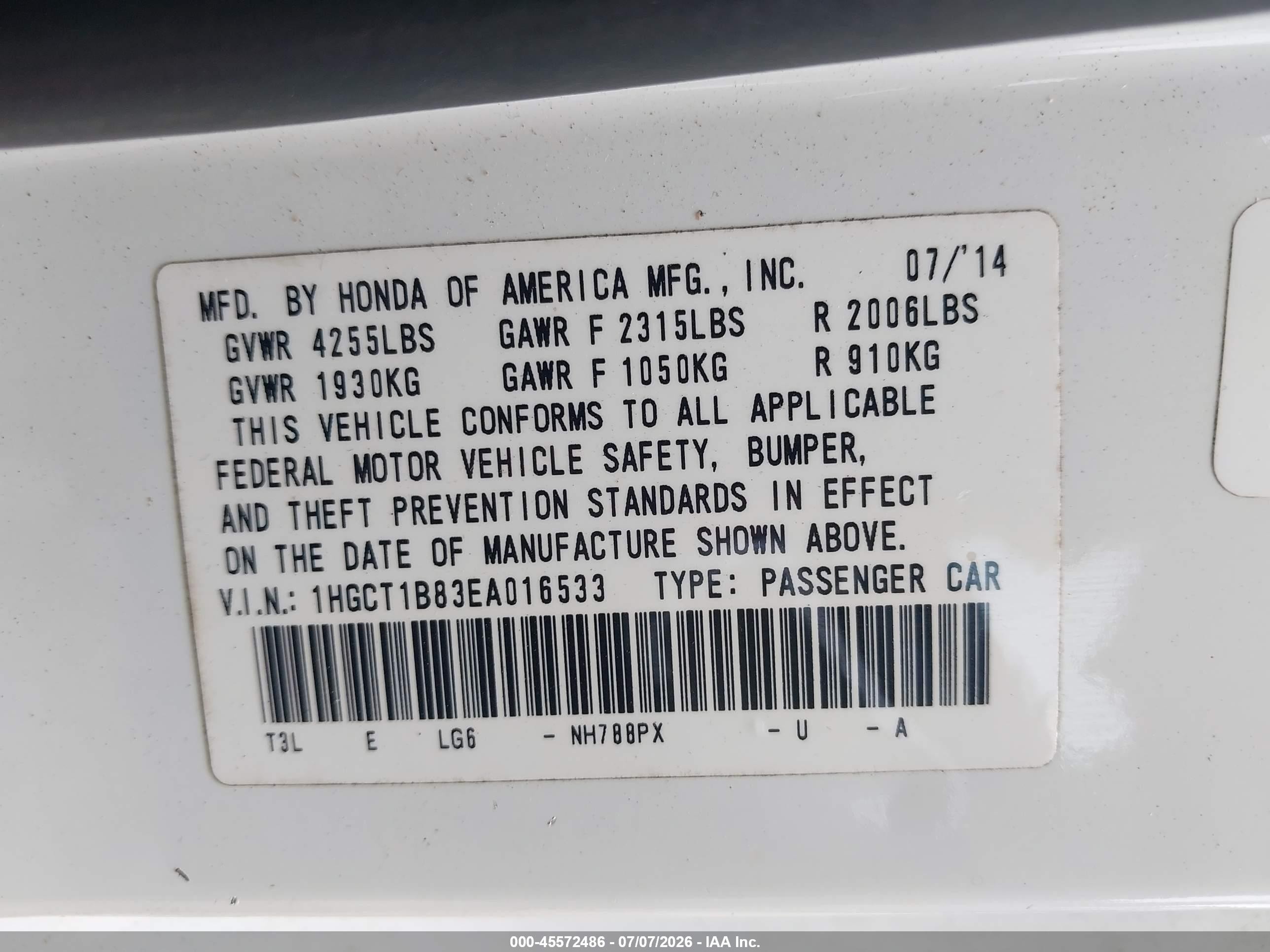 2014 Honda Accord Ex-l White vin: 1HGCT1B83EA016533