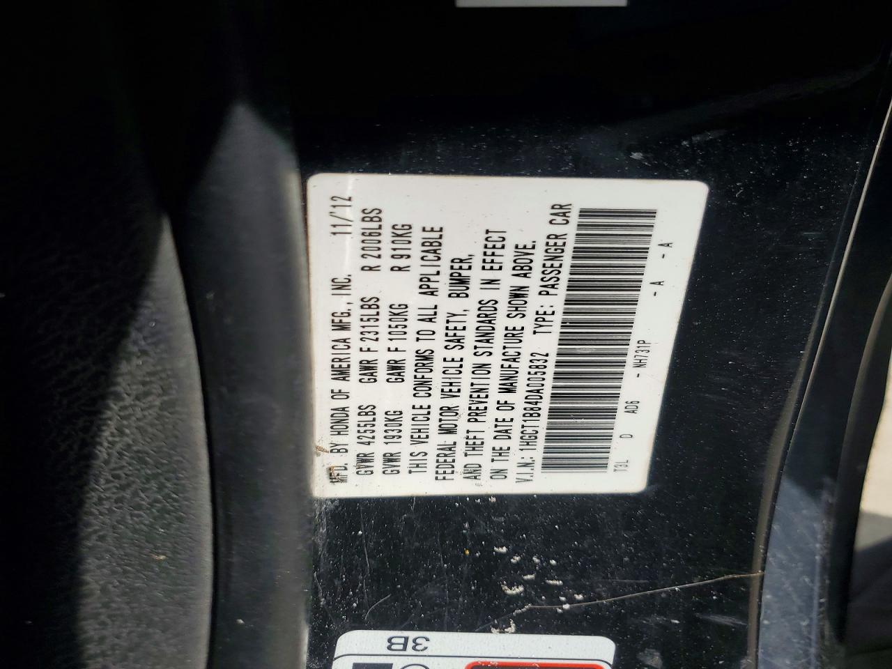 2013 Honda Accord Exl Black vin: 1HGCT1B84DA005832