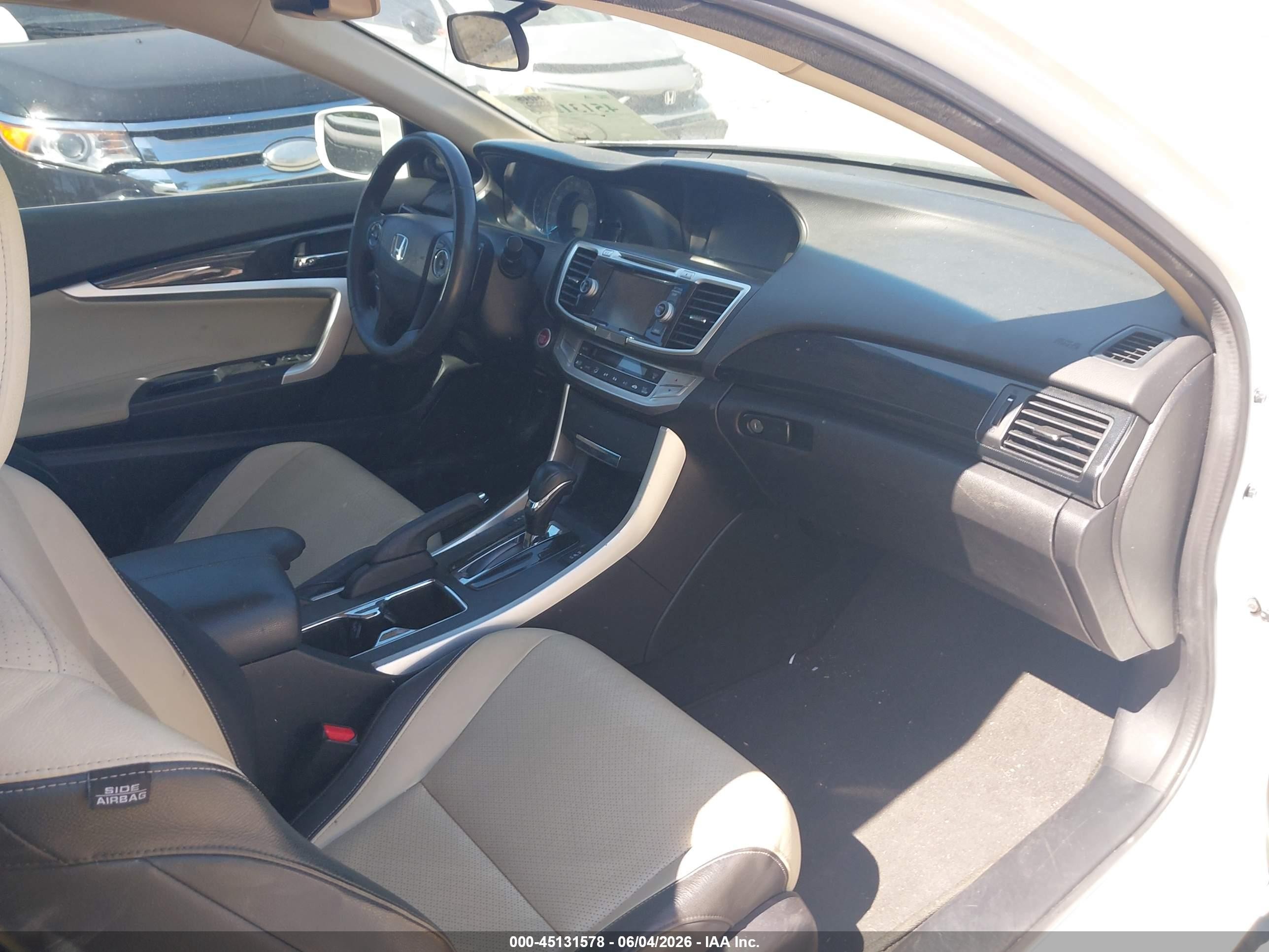 2013 Honda Accord Ex-l White vin: 1HGCT1B84DA014787