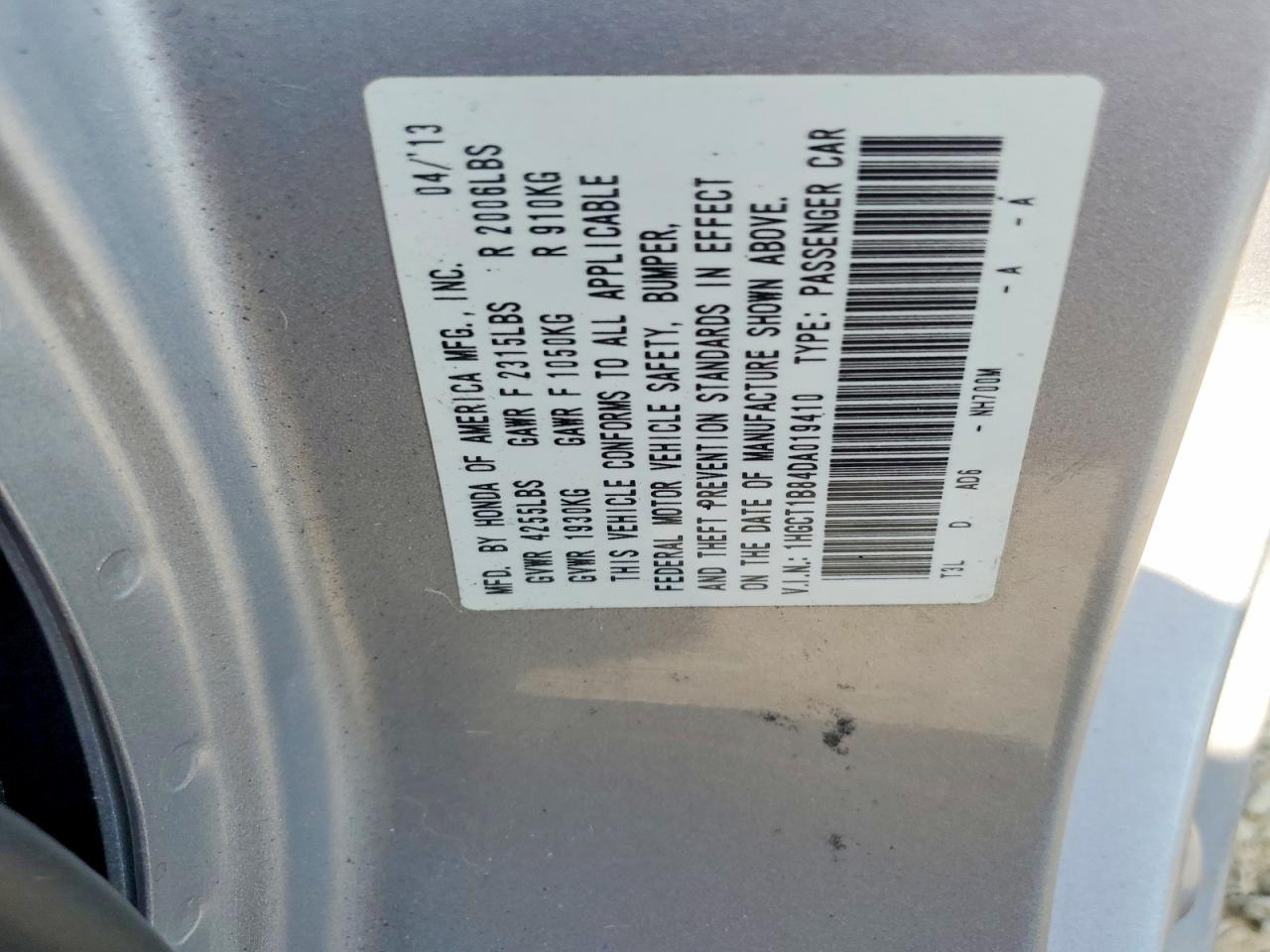 2013 Honda Accord Exl Серебряный vin: 1HGCT1B84DA019410