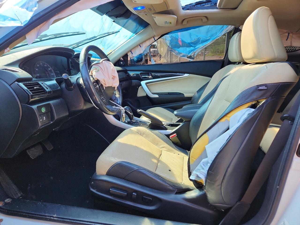 2013 Honda Accord Exl White vin: 1HGCT1B85DA012451