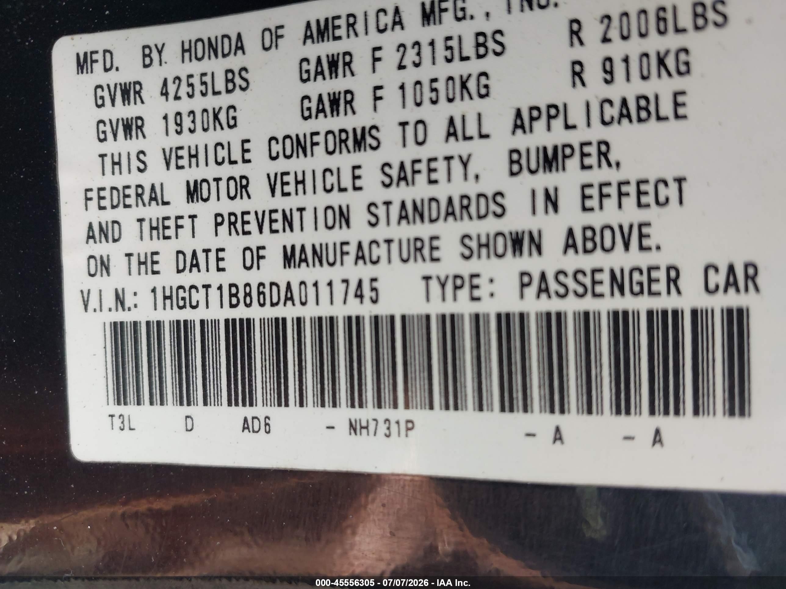 2013 Honda Accord Ex-l Black vin: 1HGCT1B86DA011745