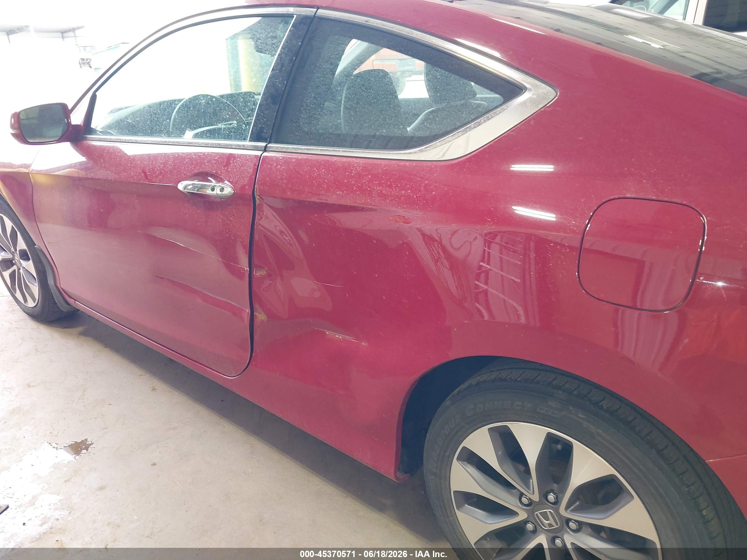2013 Honda Accord Ex-l Red vin: 1HGCT1B86DA015374