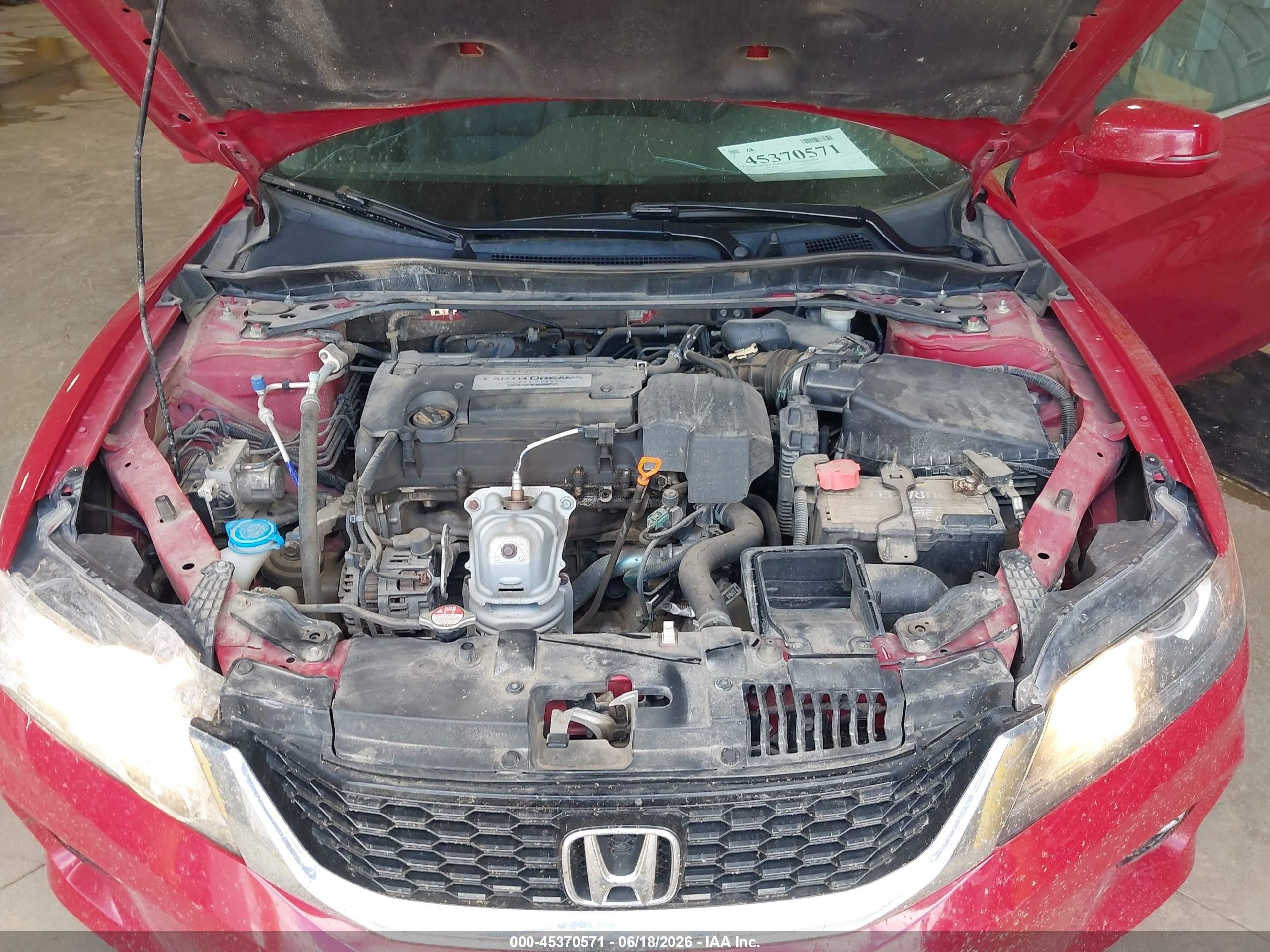 2013 Honda Accord Ex-l Red vin: 1HGCT1B86DA015374