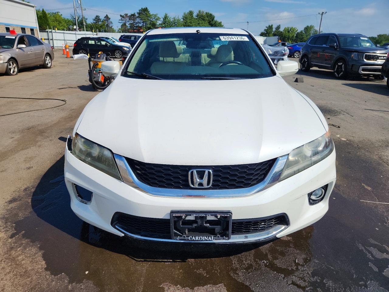 2013 Honda Accord Exl White vin: 1HGCT1B86DA018582