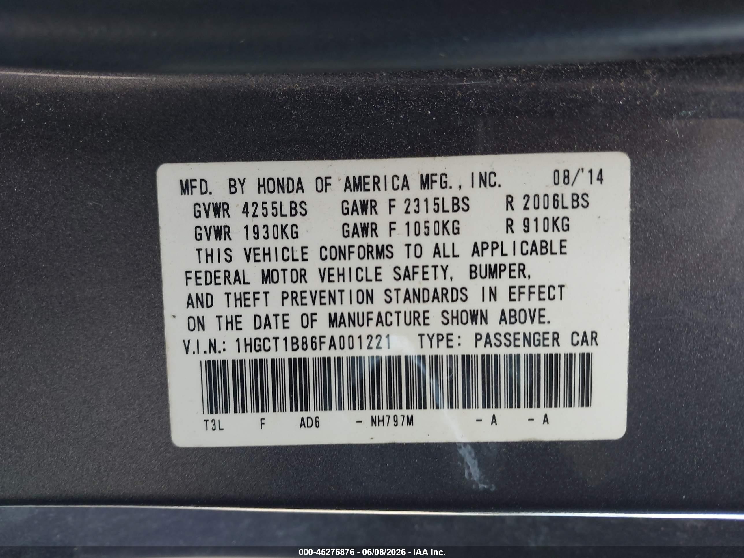 2015 Honda Accord Ex-l Red vin: 1HGCT1B86FA001221