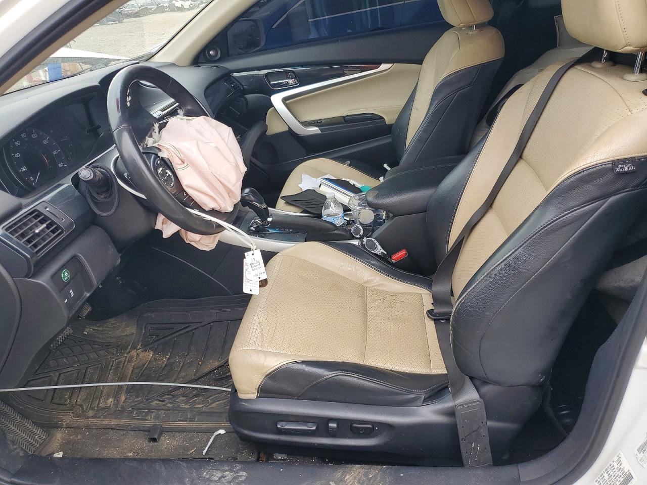 2013 Honda Accord Exl White vin: 1HGCT1B89DA006538