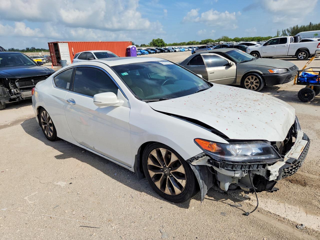 2014 Honda Accord Exl White vin: 1HGCT1B8XEA008381