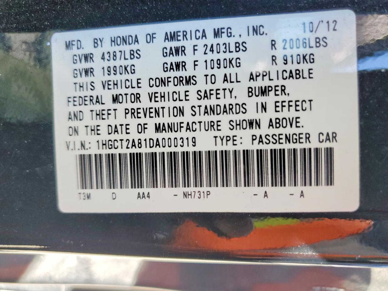 2013 Honda Accord Exl Black vin: 1HGCT2A81DA000319
