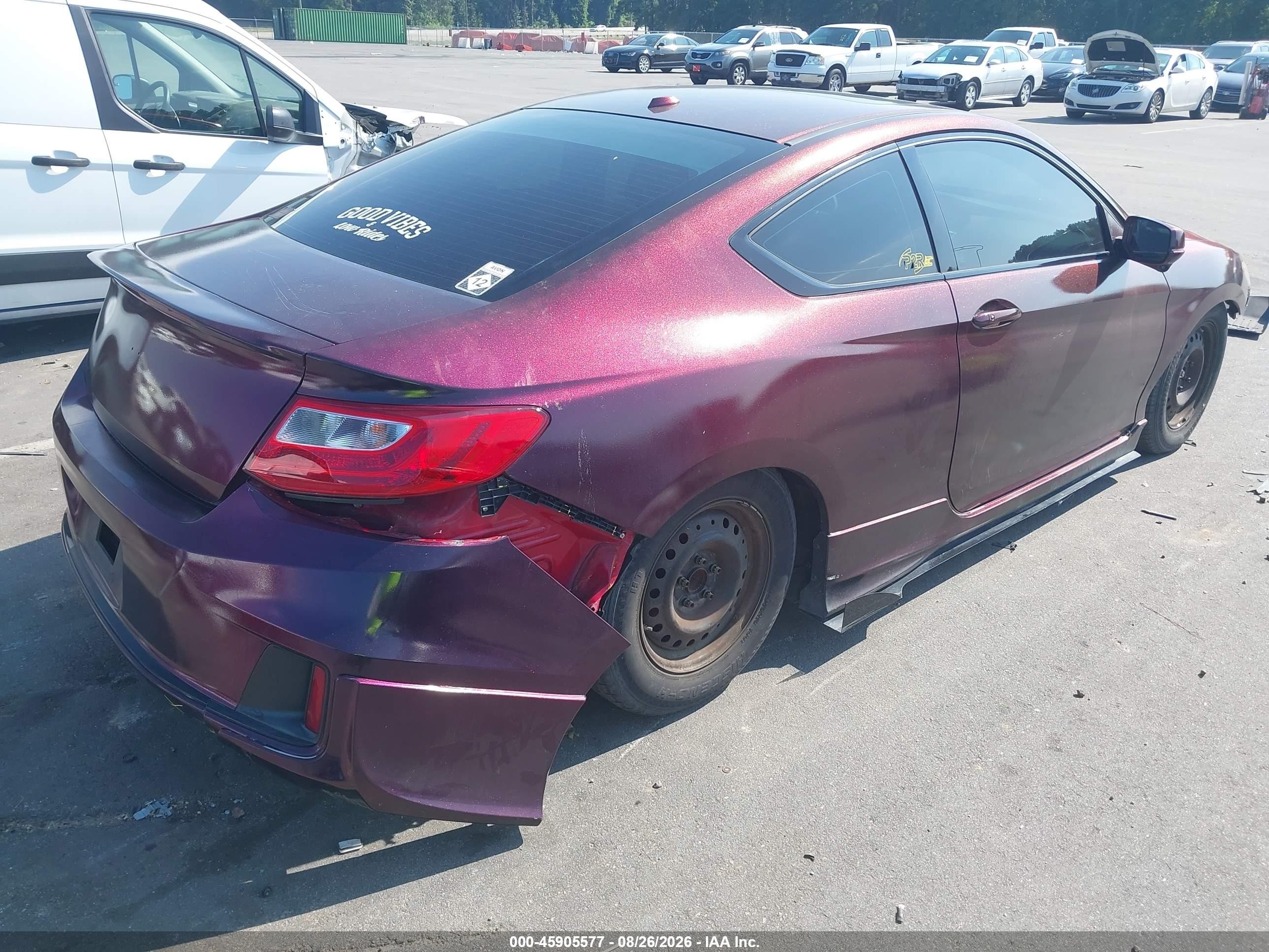 2015 Honda Accord Ex-l V-6 Purple vin: 1HGCT2A83FA008330