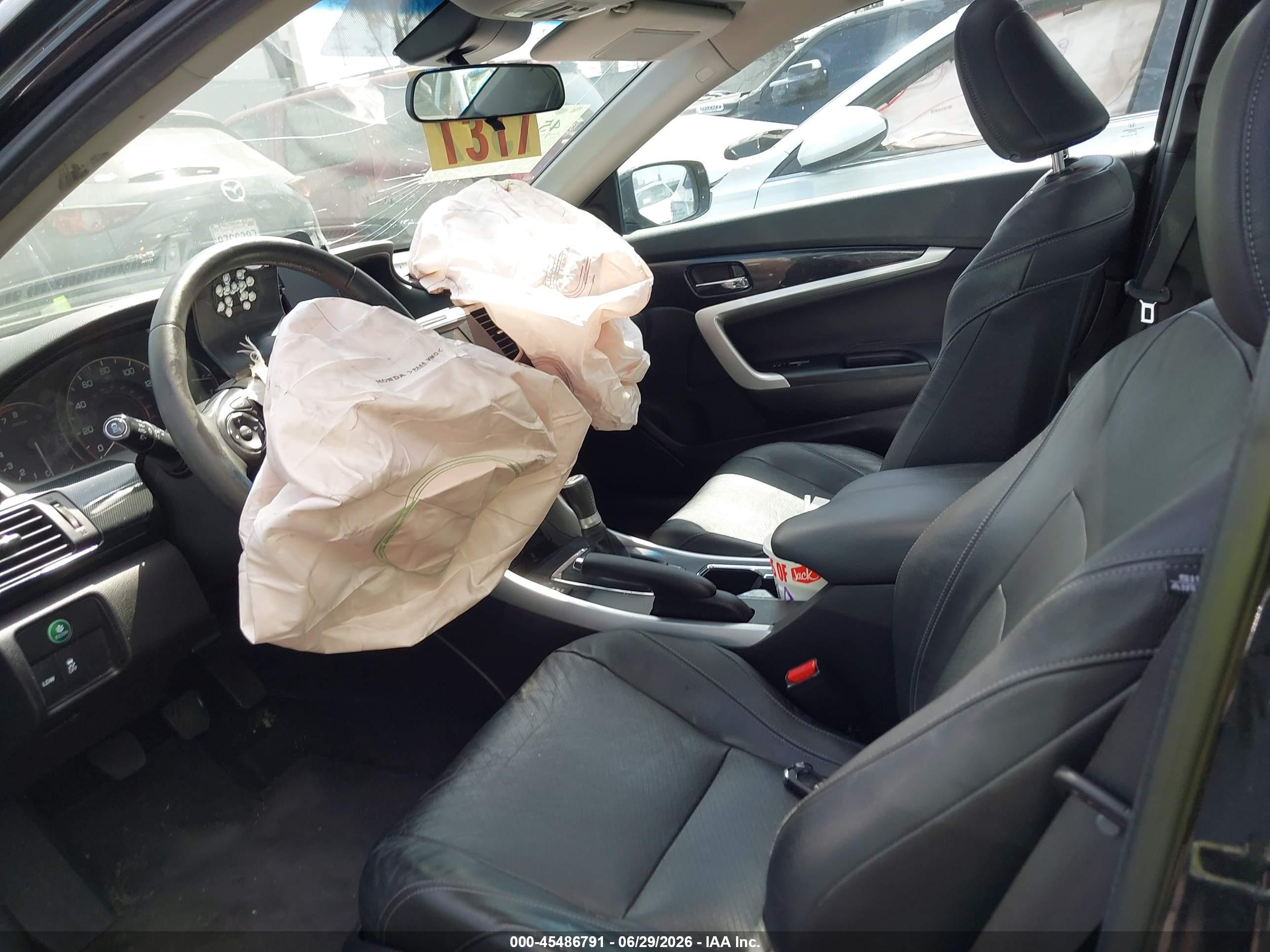 2013 Honda Accord Ex-l V-6 Черный vin: 1HGCT2A87DA011695